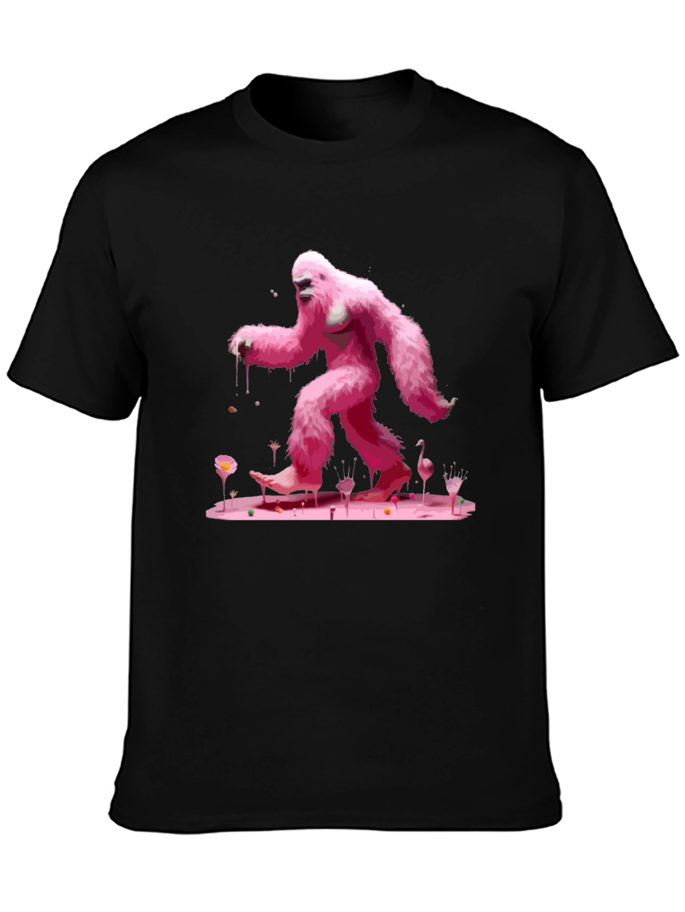 Pink Bigfoot Graphic Tee - Unique Design