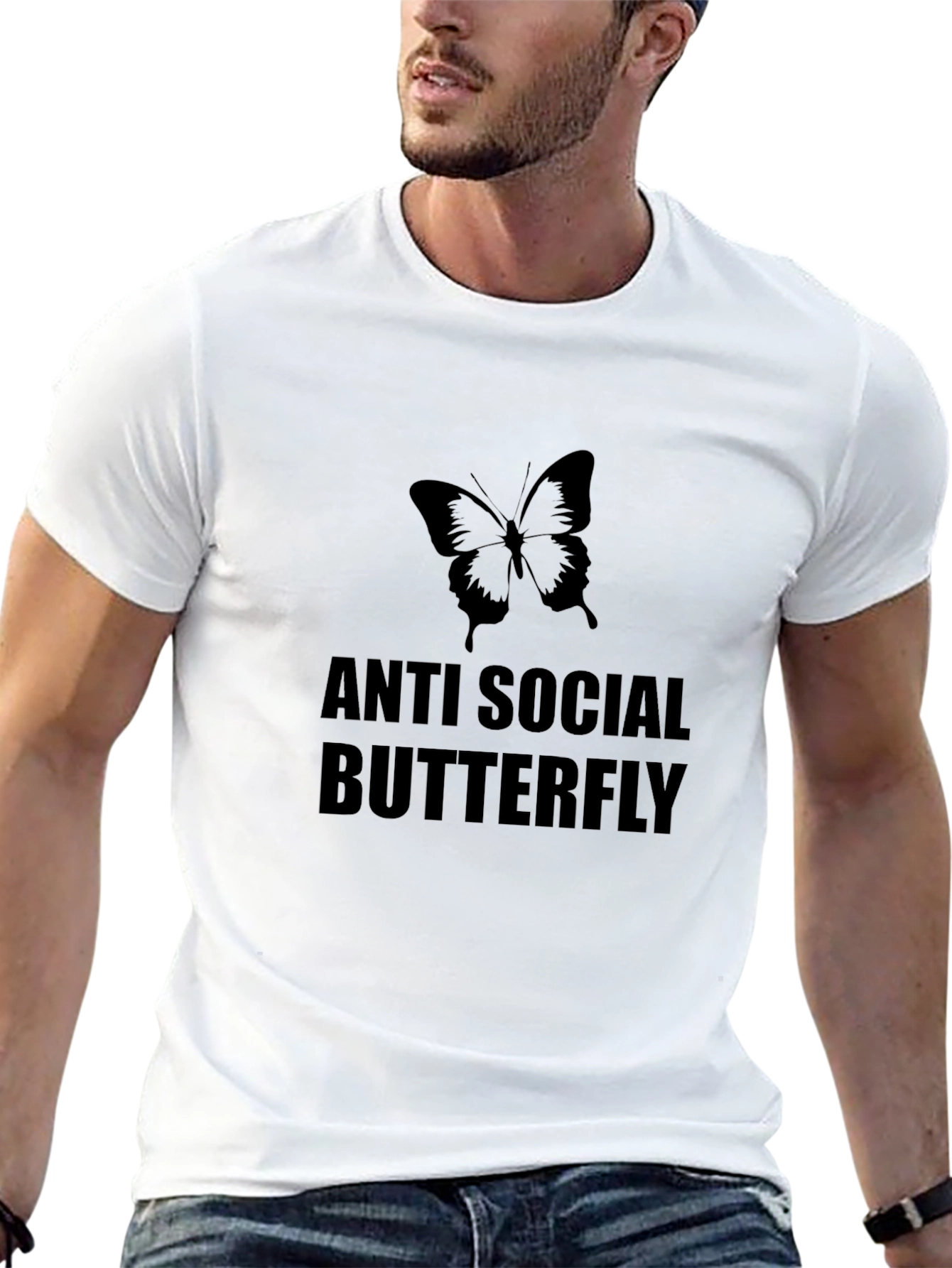 Anti Social Butterfly Black T-Shirt