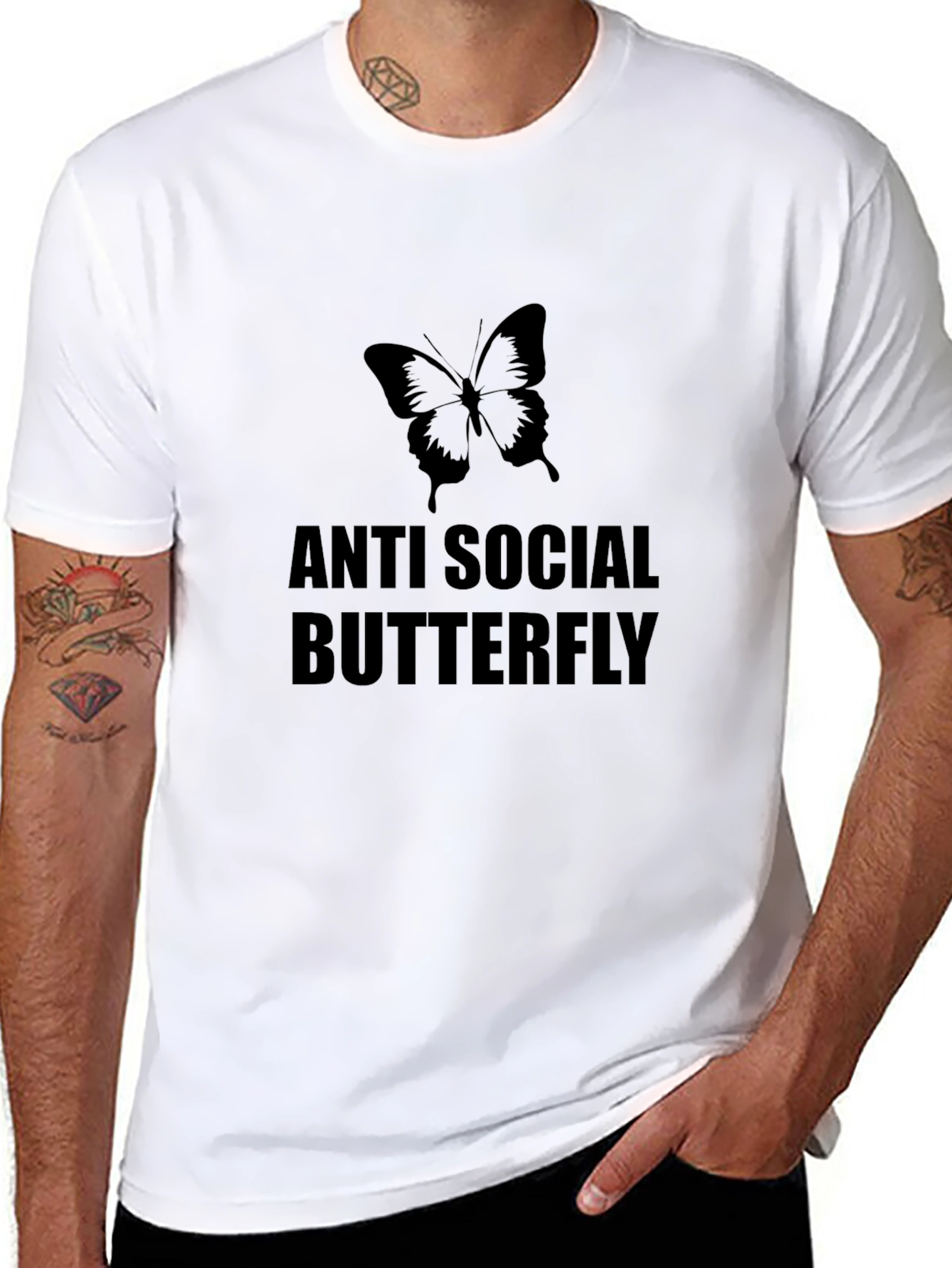 Anti Social Butterfly Black T-Shirt