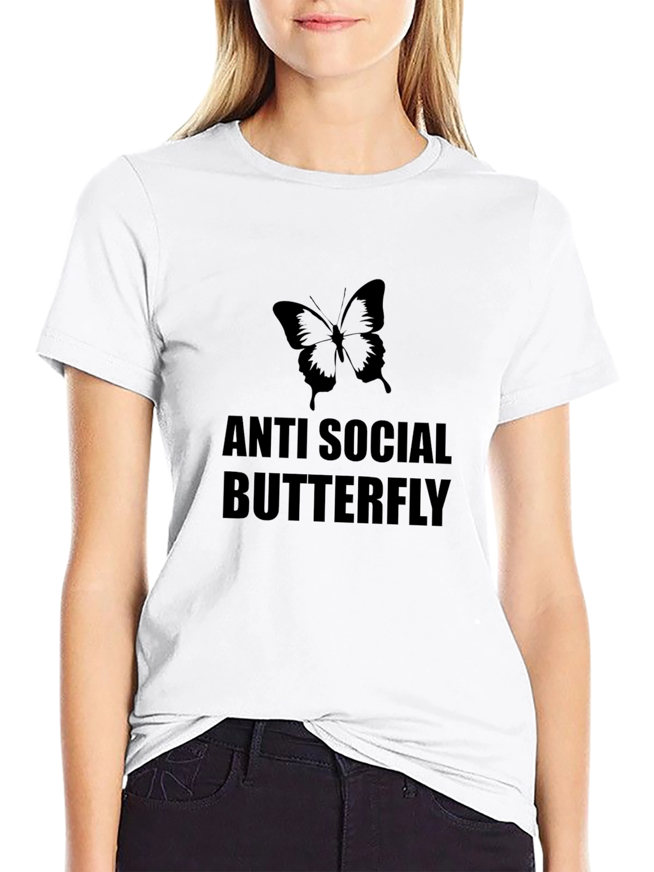Anti Social Butterfly Black T-Shirt