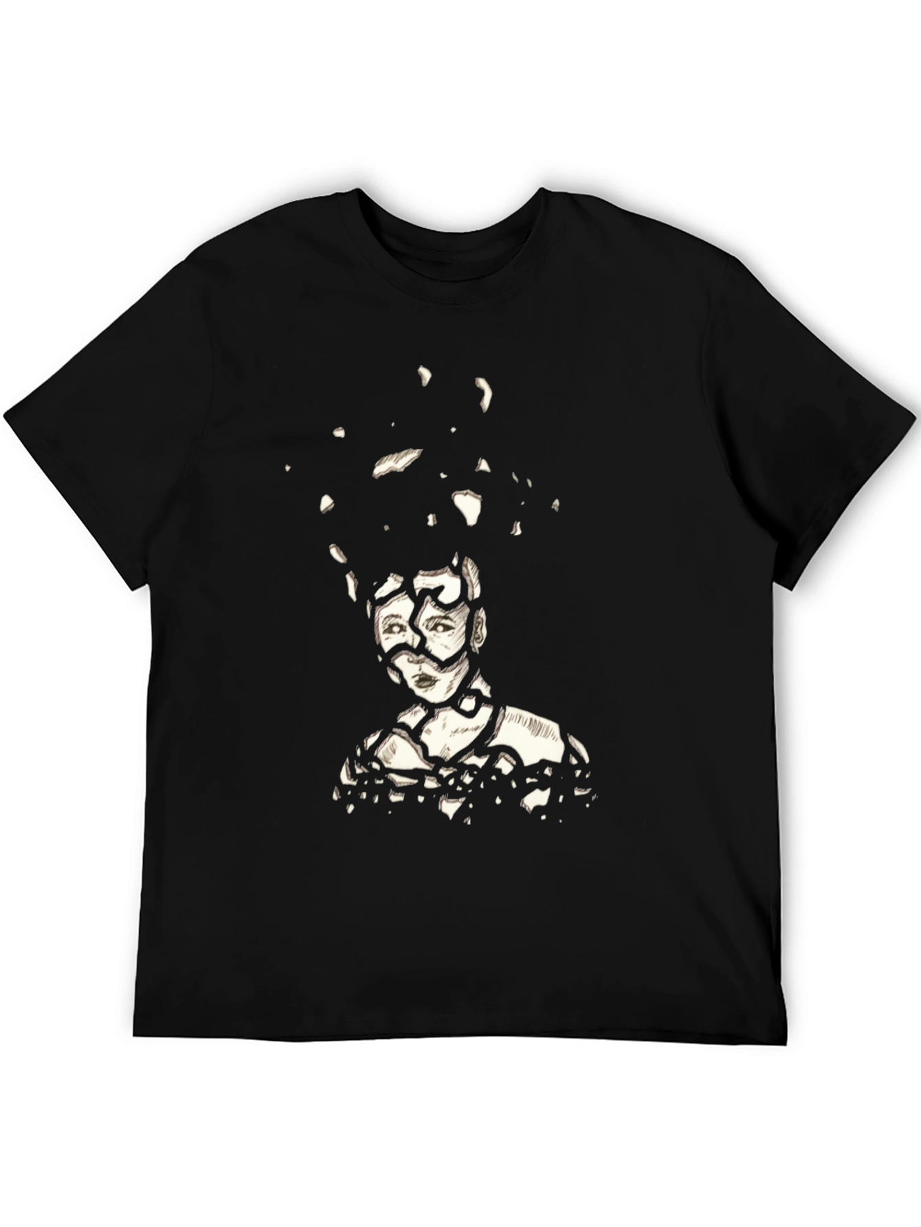 Abstract Portrait Graphic Tee - Black
