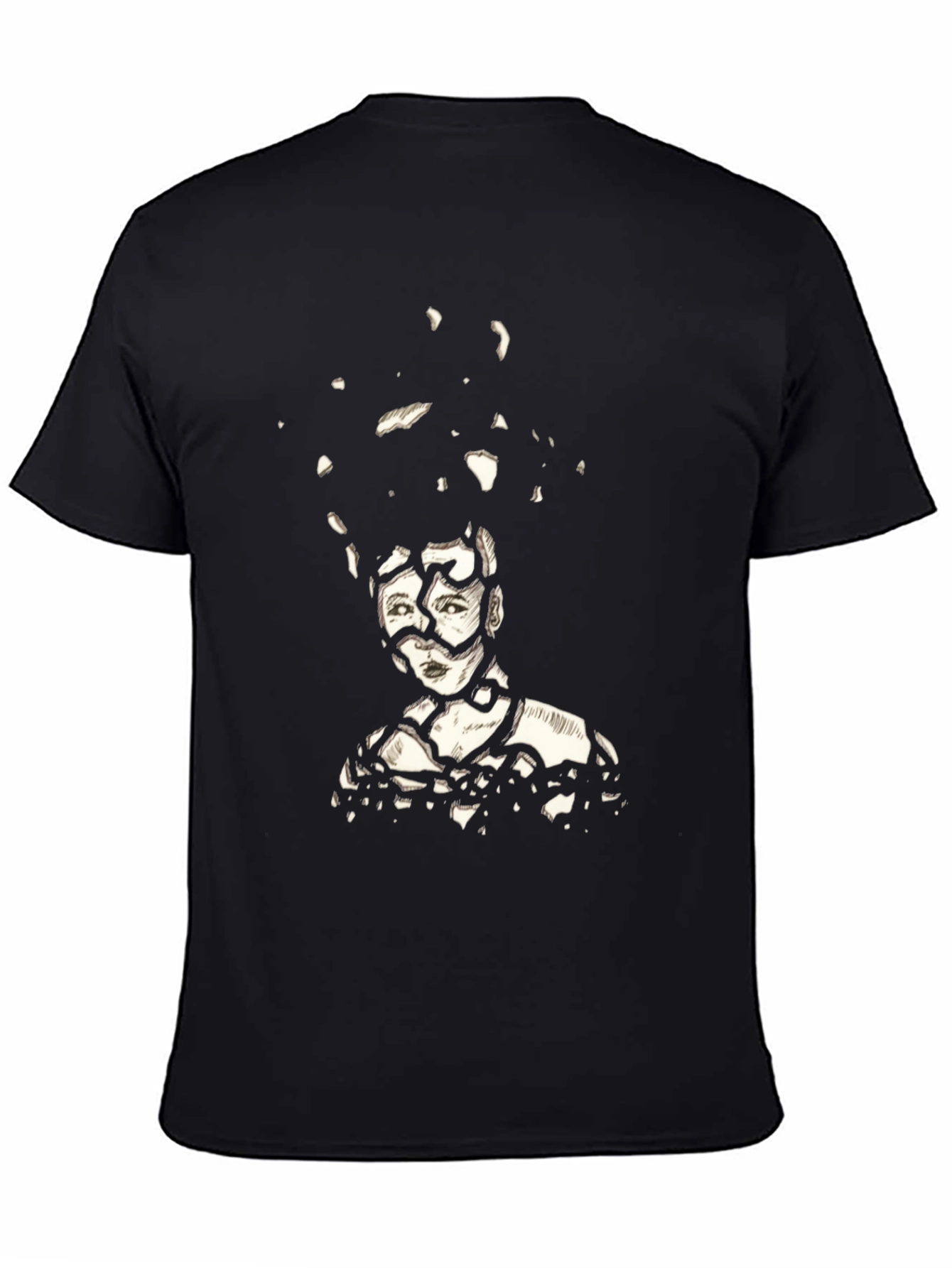 Abstract Portrait Graphic Tee - Black