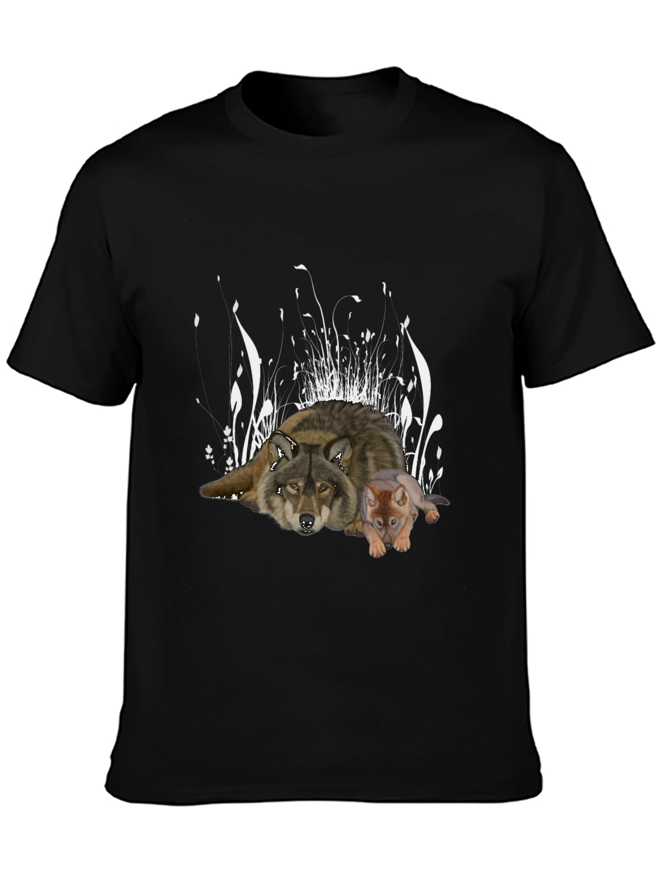 Wolf and Cub Black Graphic Tee