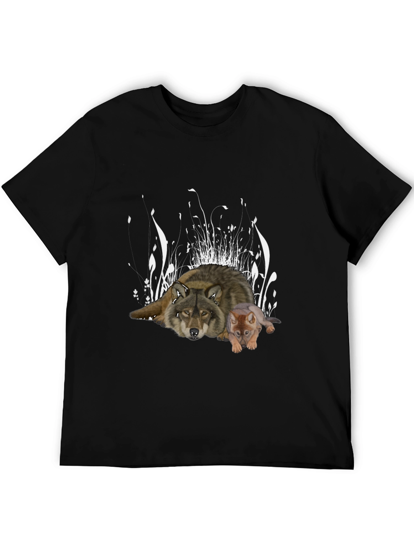 Wolf and Cub Black Graphic Tee