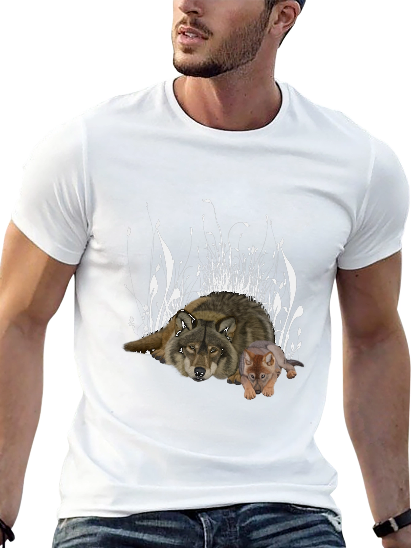 Wolf and Cub Black Graphic Tee