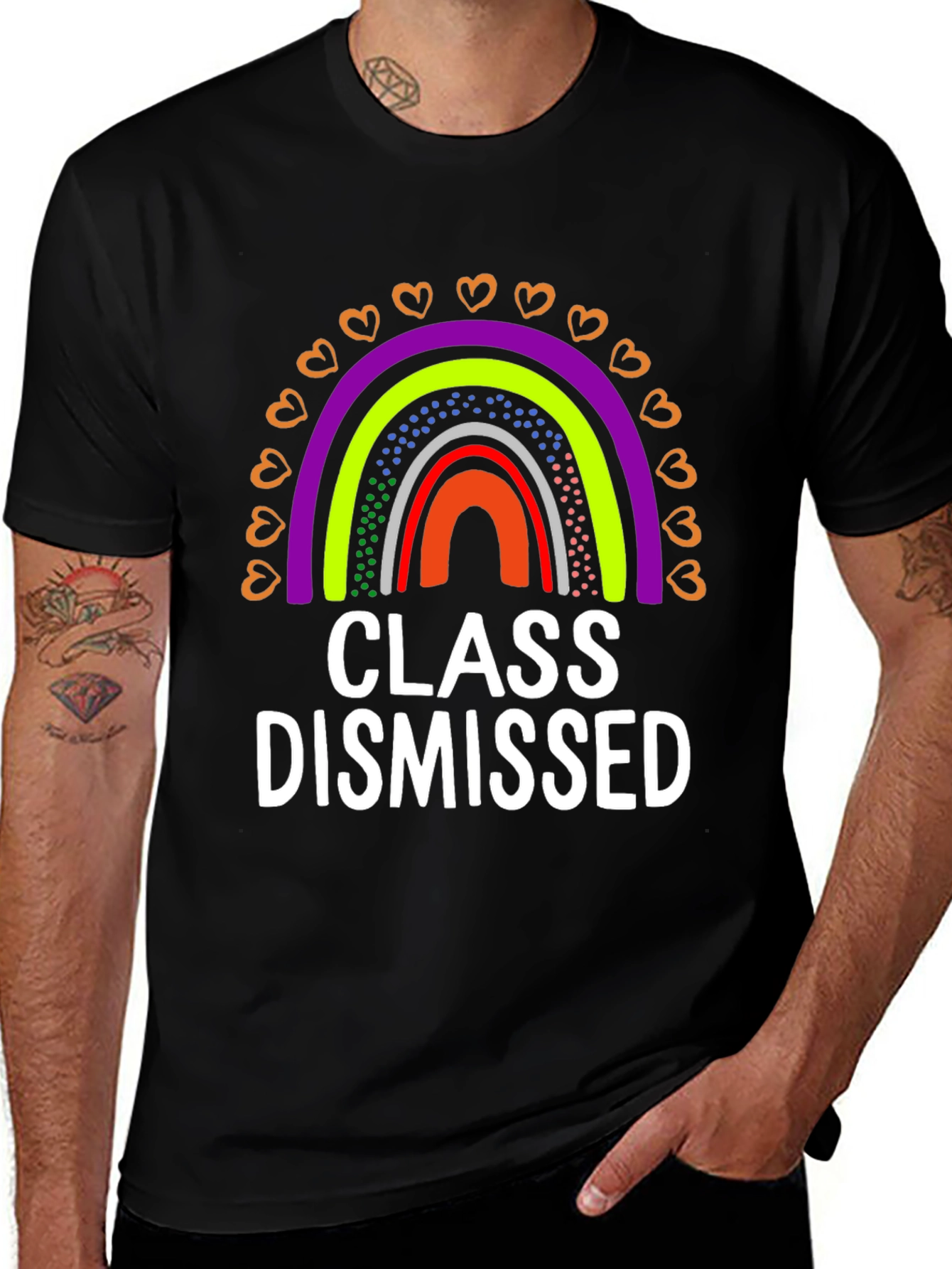 Class Dismissed Rainbow Graphic Tee