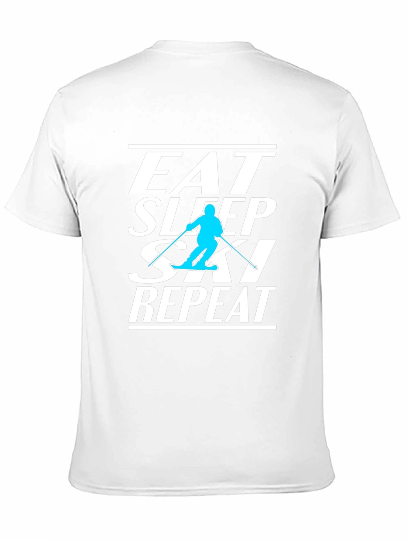 Eat Sleep Ski Repeat Black Graphic Tee