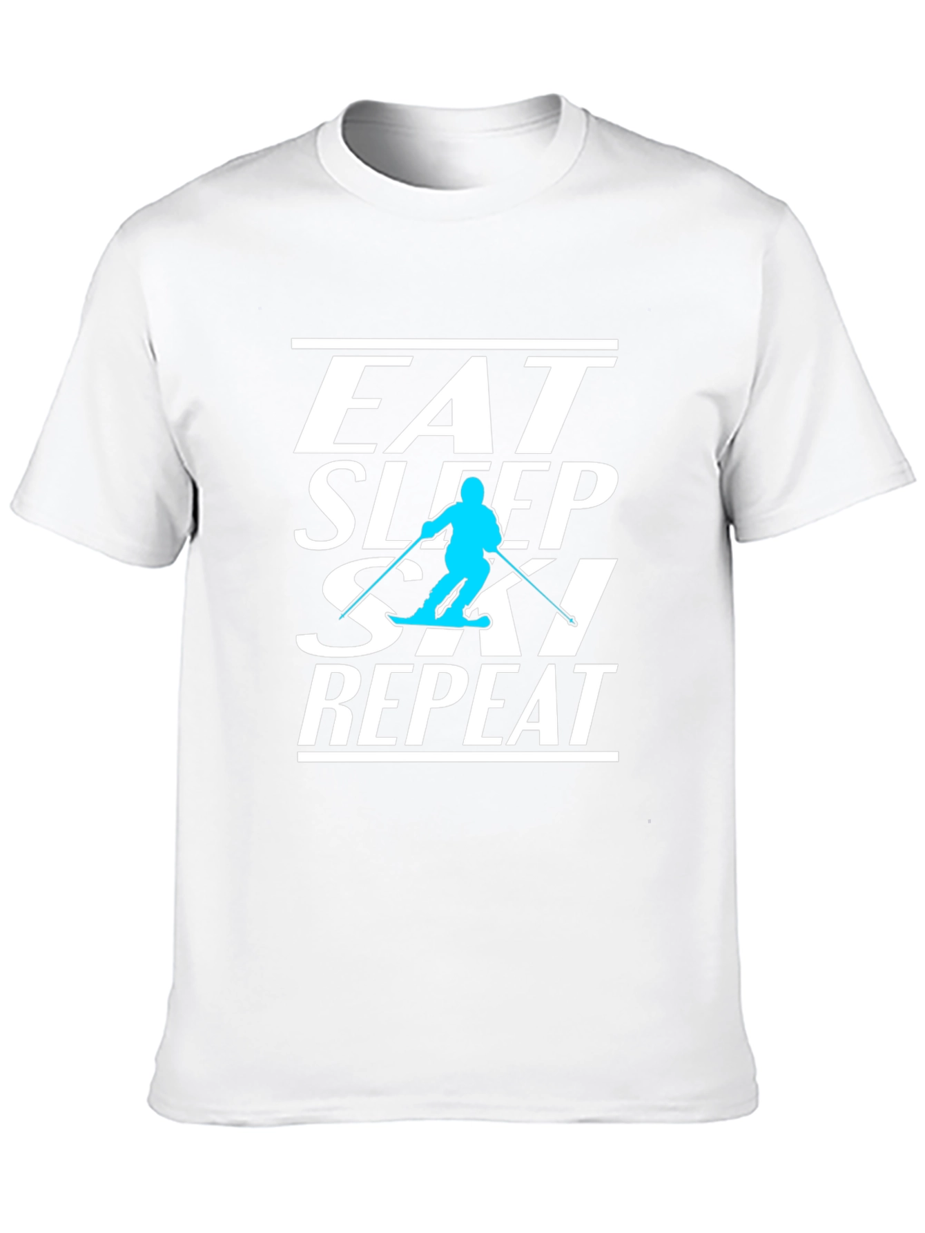 Eat Sleep Ski Repeat Black Graphic Tee