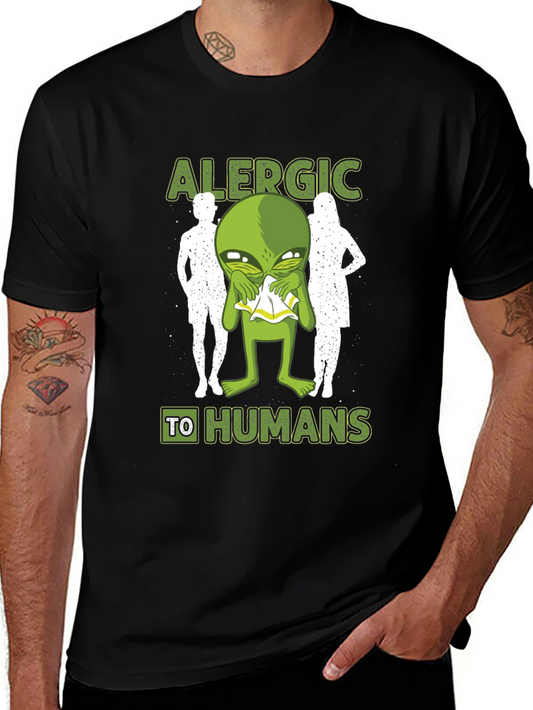 Allergic to Humans Alien Graphic Tee