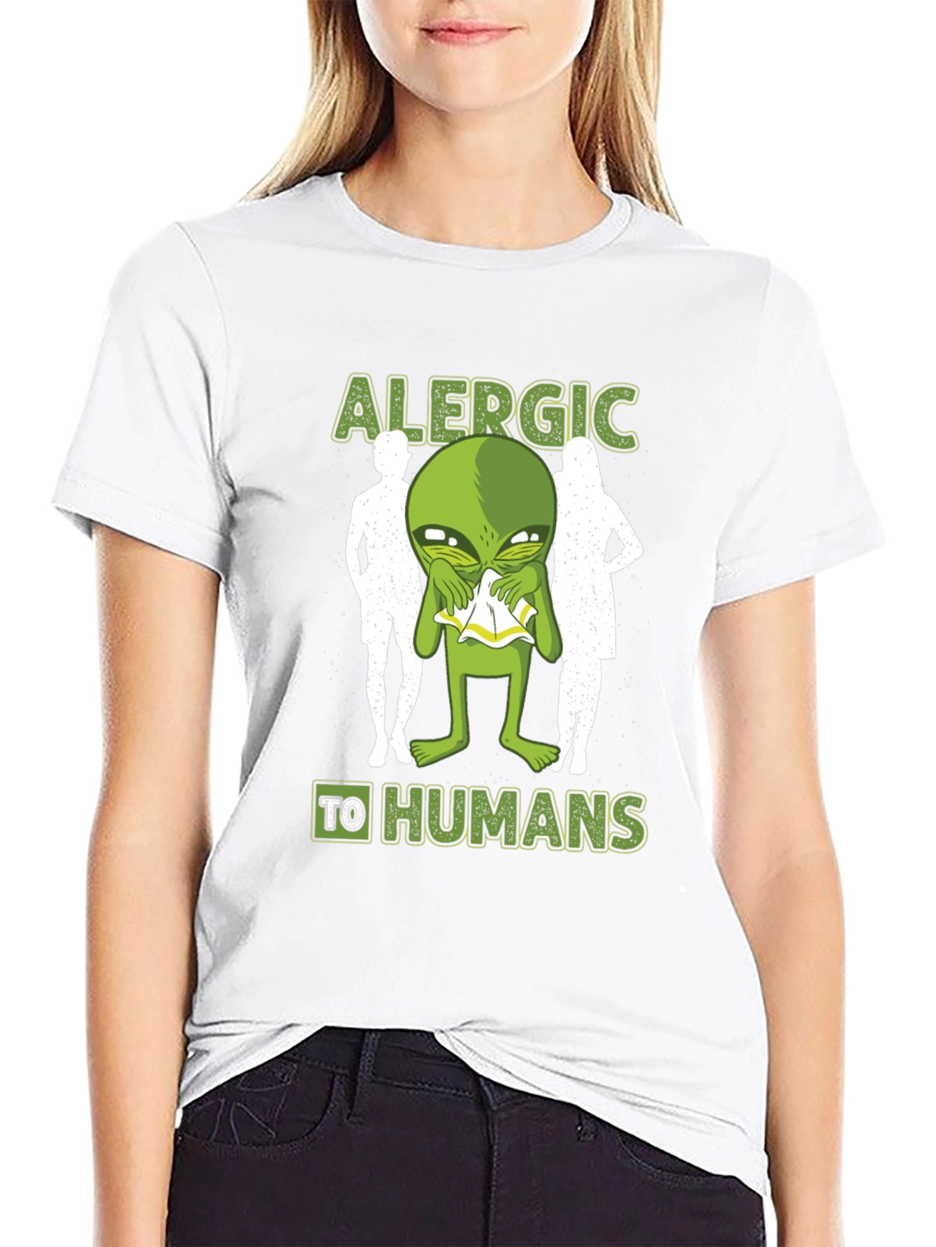 Allergic to Humans Alien Graphic Tee