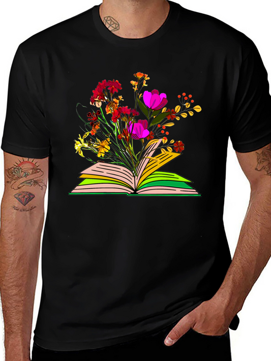 Floral Book T-Shirt - Literary Garden Tee