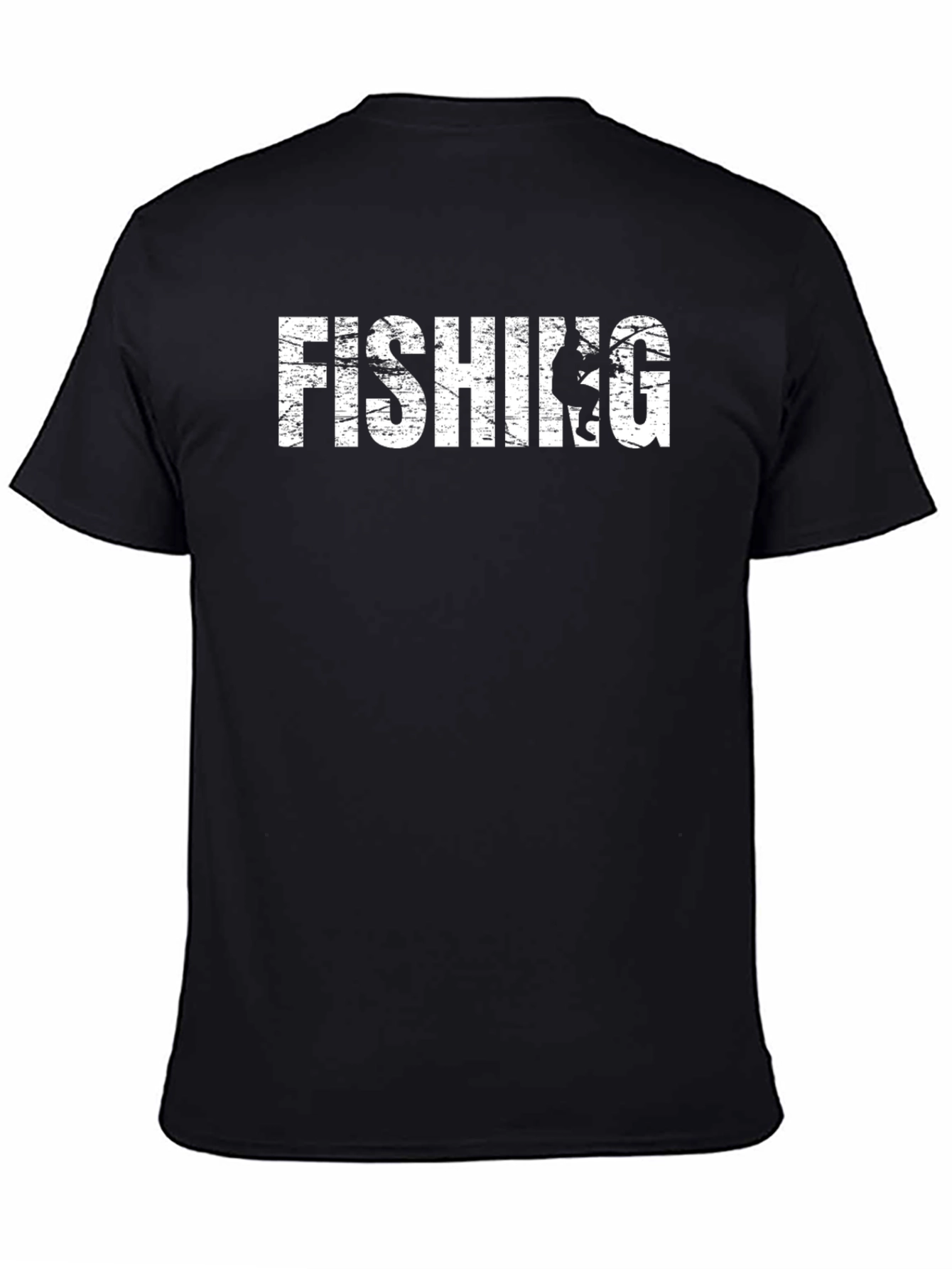 Fishing Graphic Tee - Black Cotton Comfort