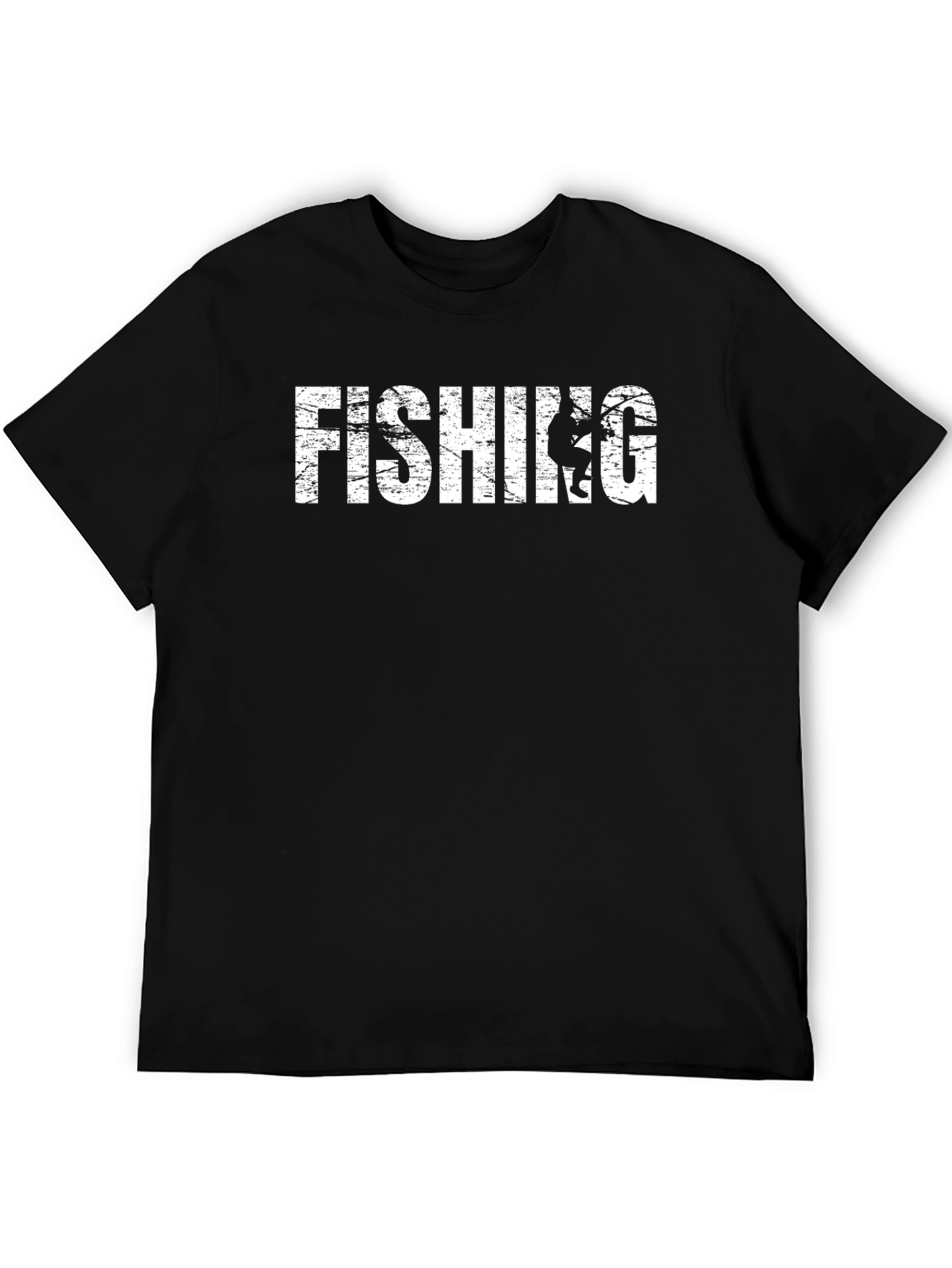 Fishing Graphic Tee - Black Cotton Comfort