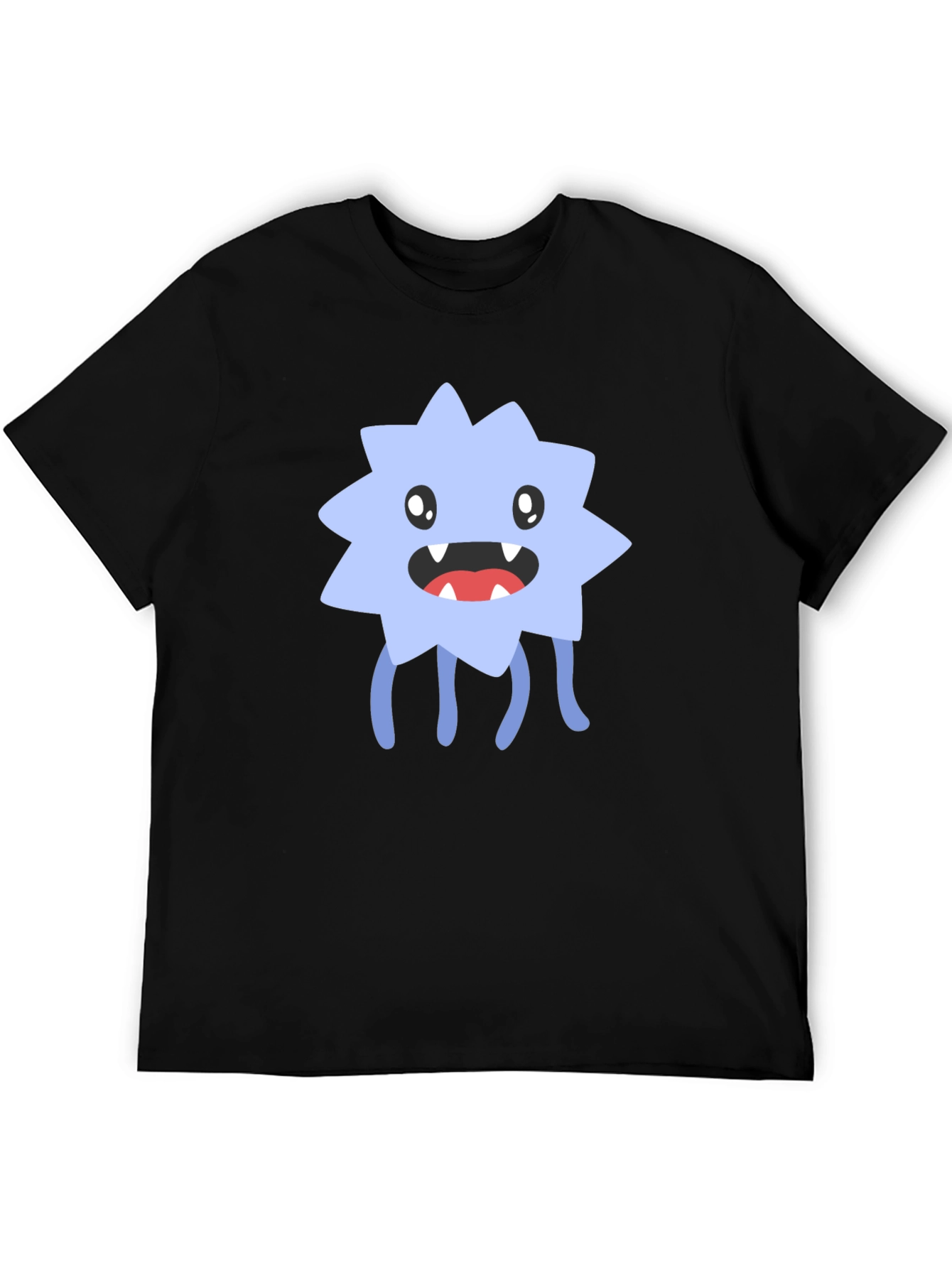 Funny Monster Graphic Tee - Black Cotton Blend T-Shirt