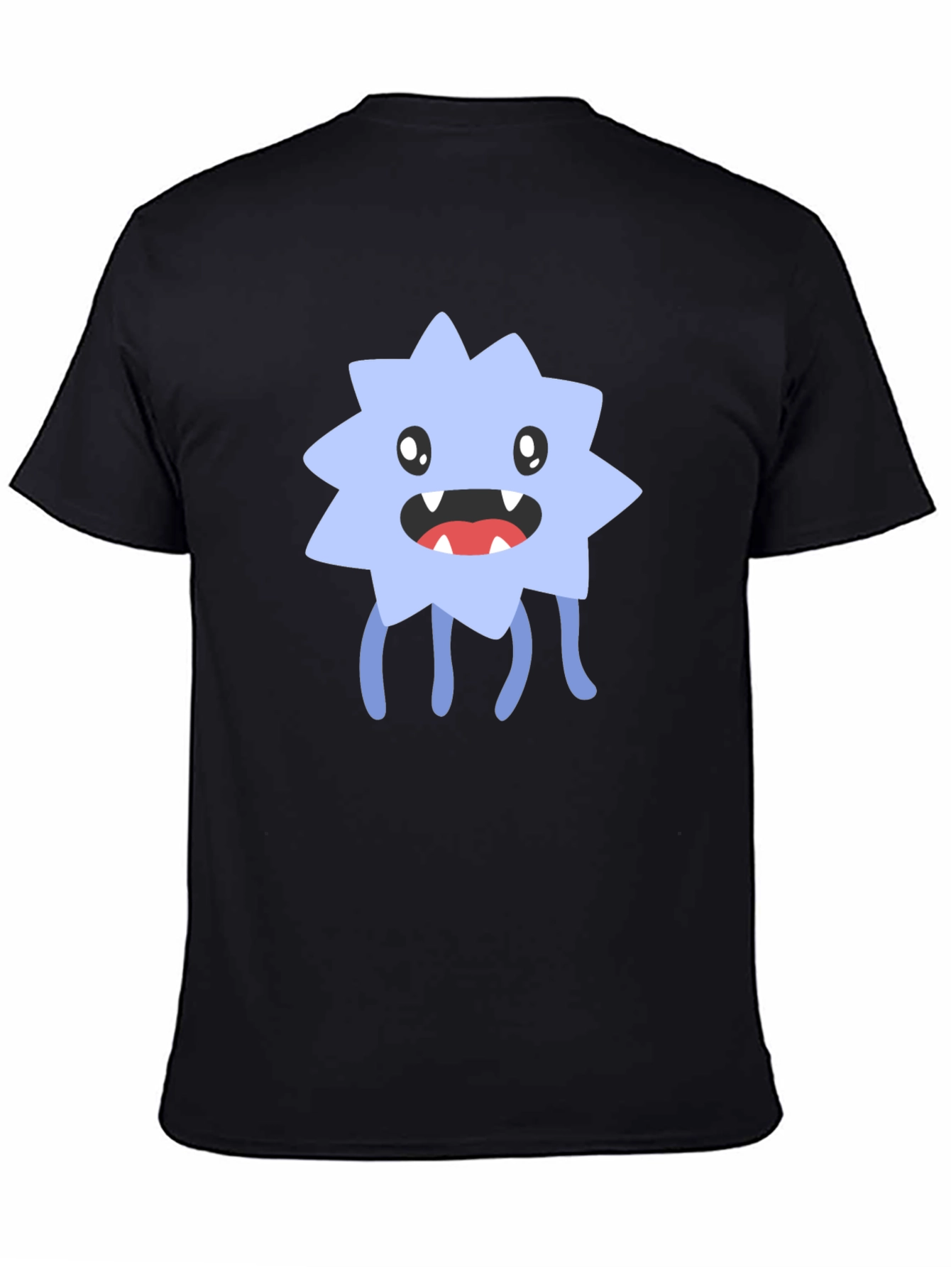 Funny Monster Graphic Tee - Black Cotton Blend T-Shirt