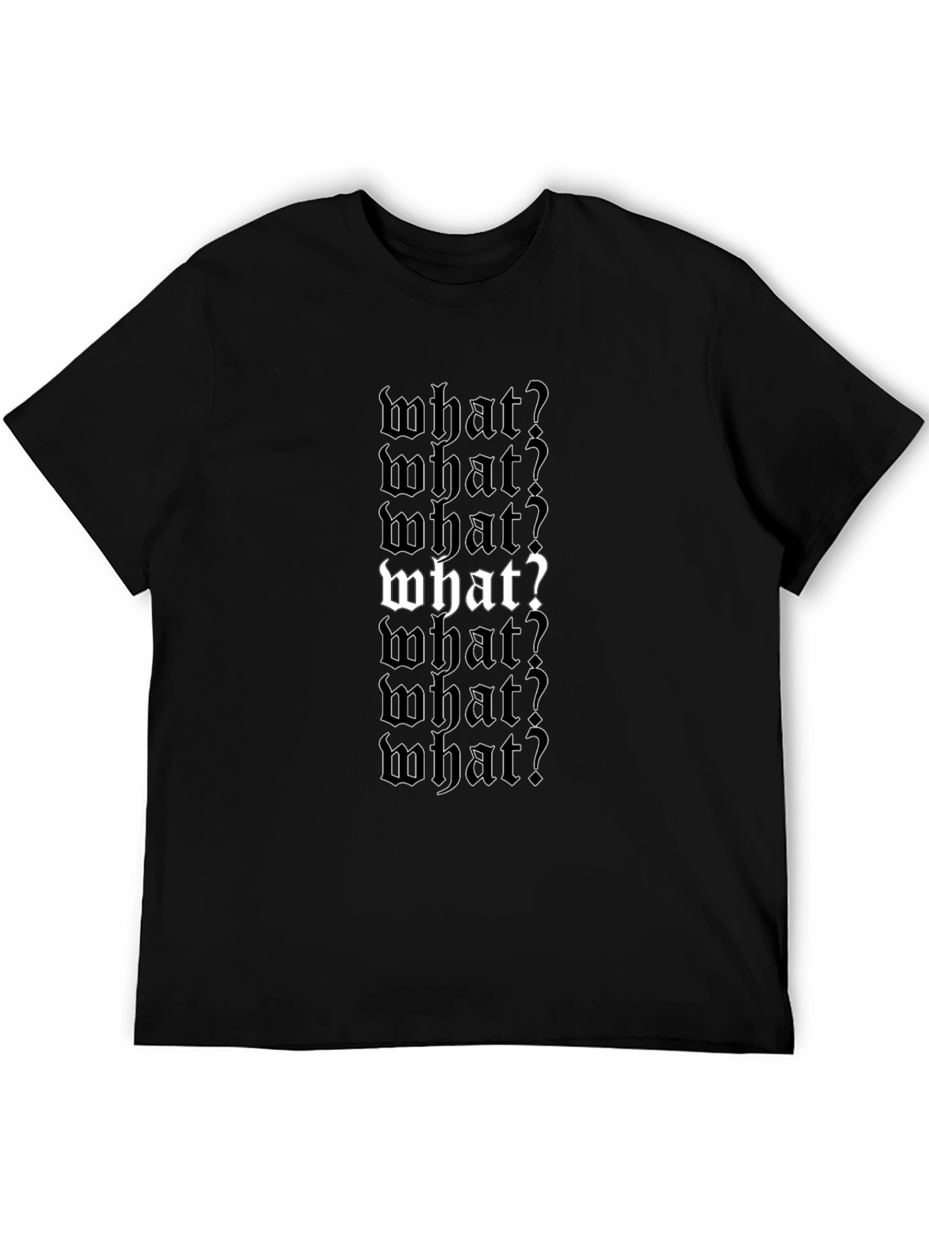 Edgy What? Gothic Text Black T-Shirt