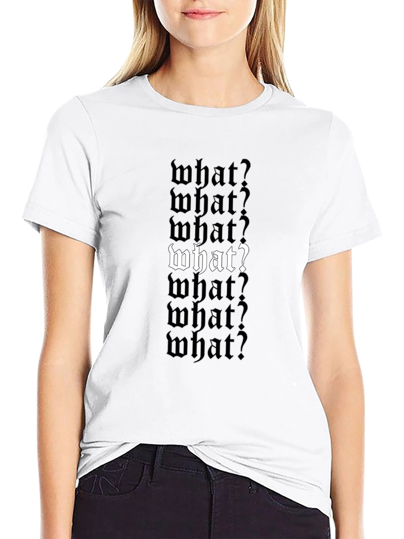 Edgy What? Gothic Text Black T-Shirt