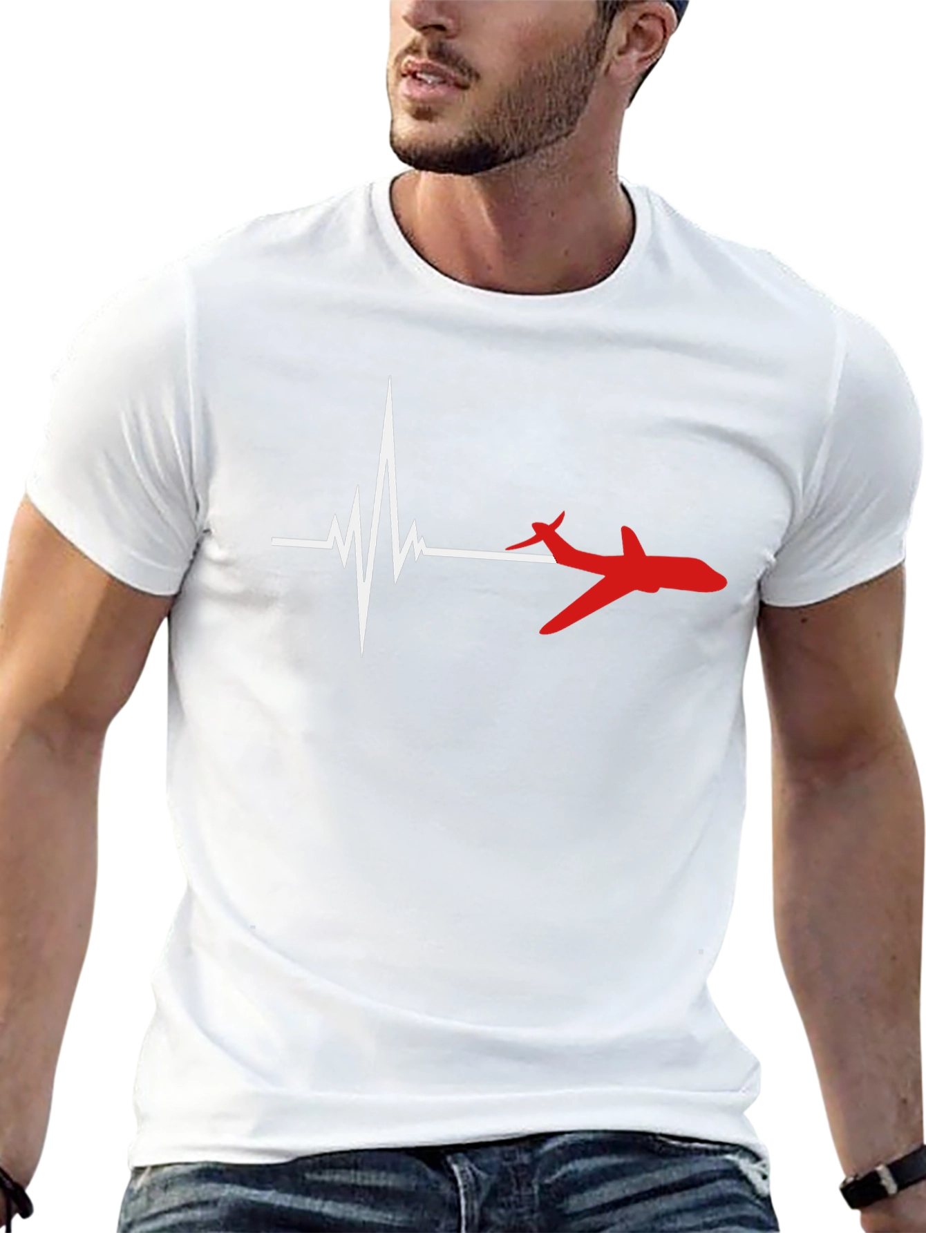 Pilot Heartbeat T-Shirt - Aviation Lover Gift