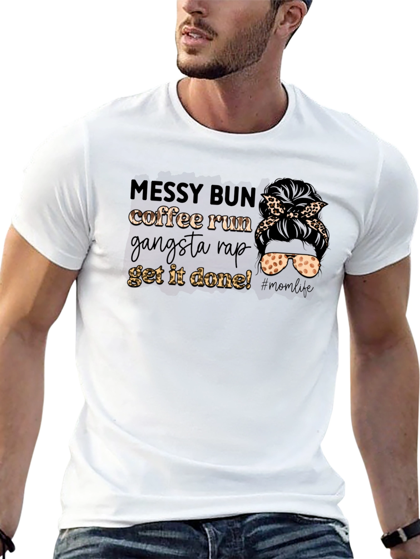 Messy Bun Coffee Run Graphic T-Shirt