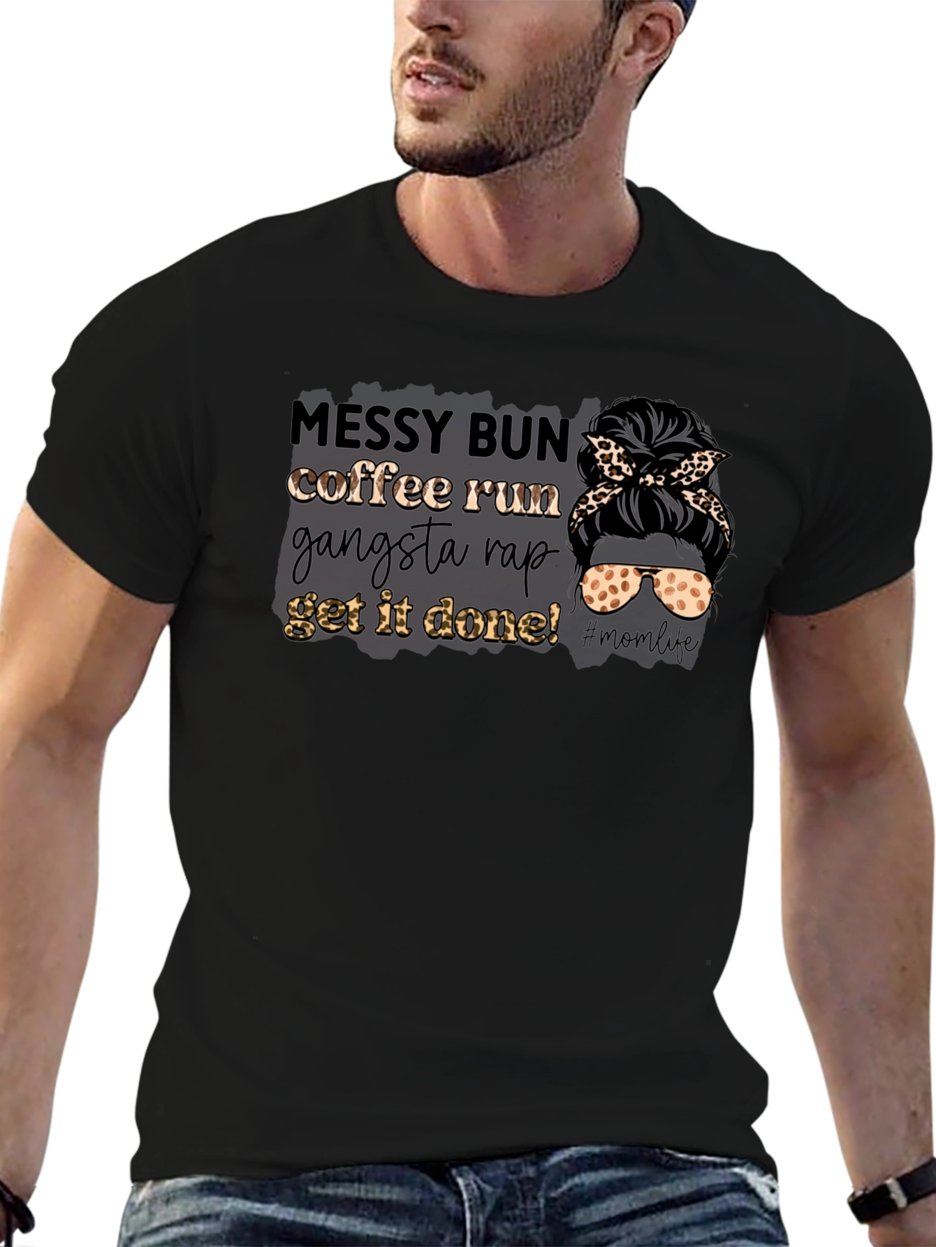 Messy Bun Coffee Run Graphic T-Shirt