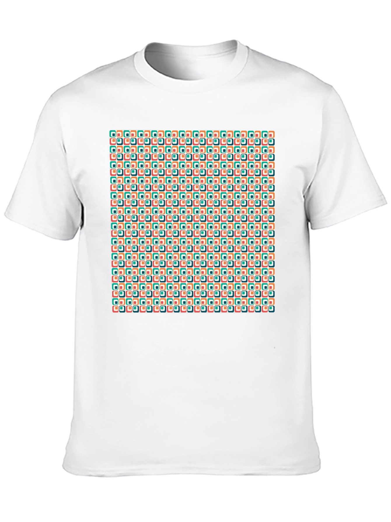 Retro Geometric Pattern Black T-Shirt