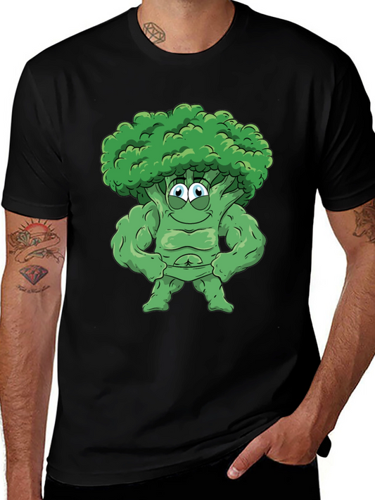 Funny Broccoli Cartoon Graphic T-Shirt