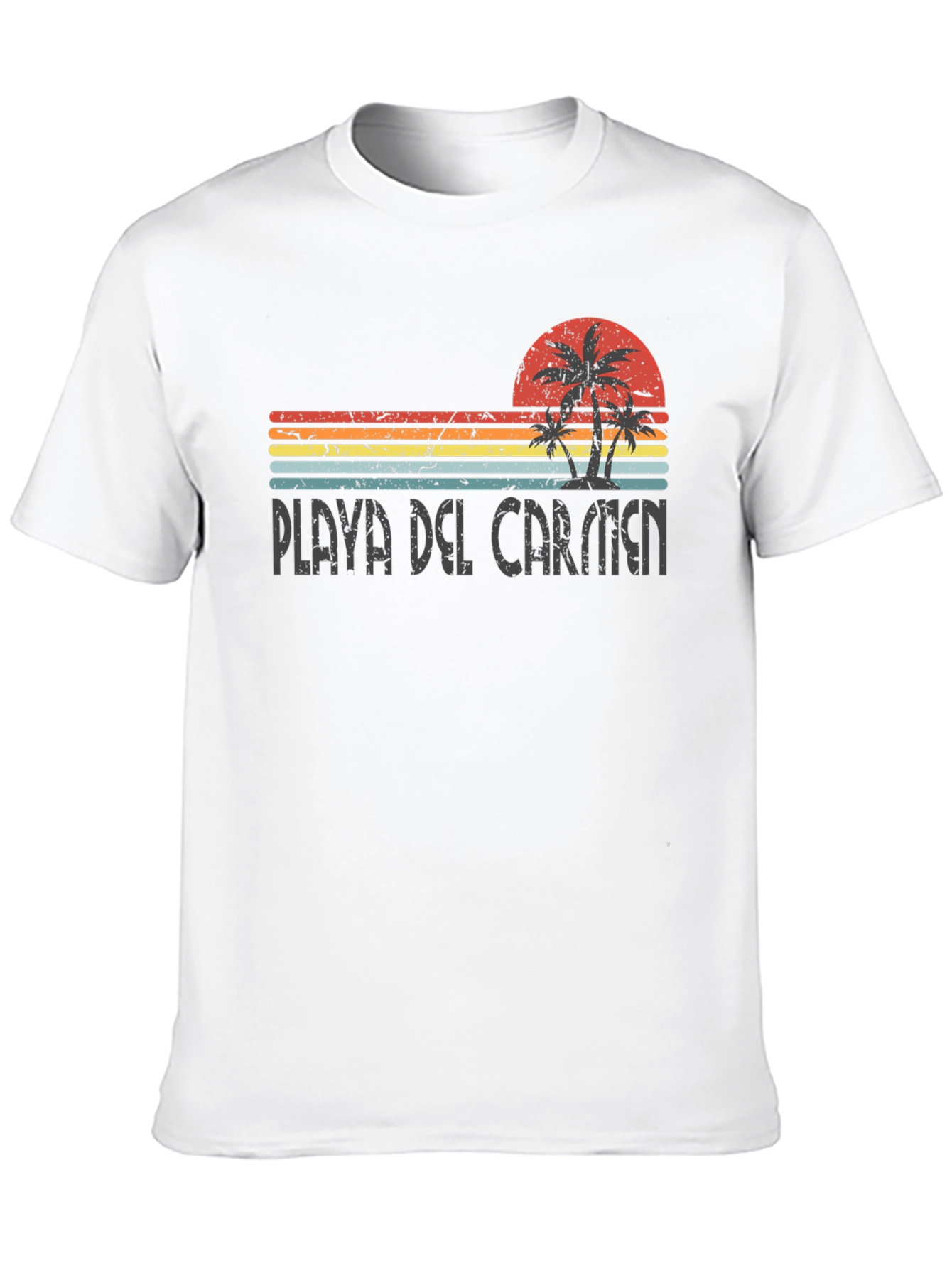 Playa Del Carmen Retro T-Shirt Palm Tree Sunset Tee