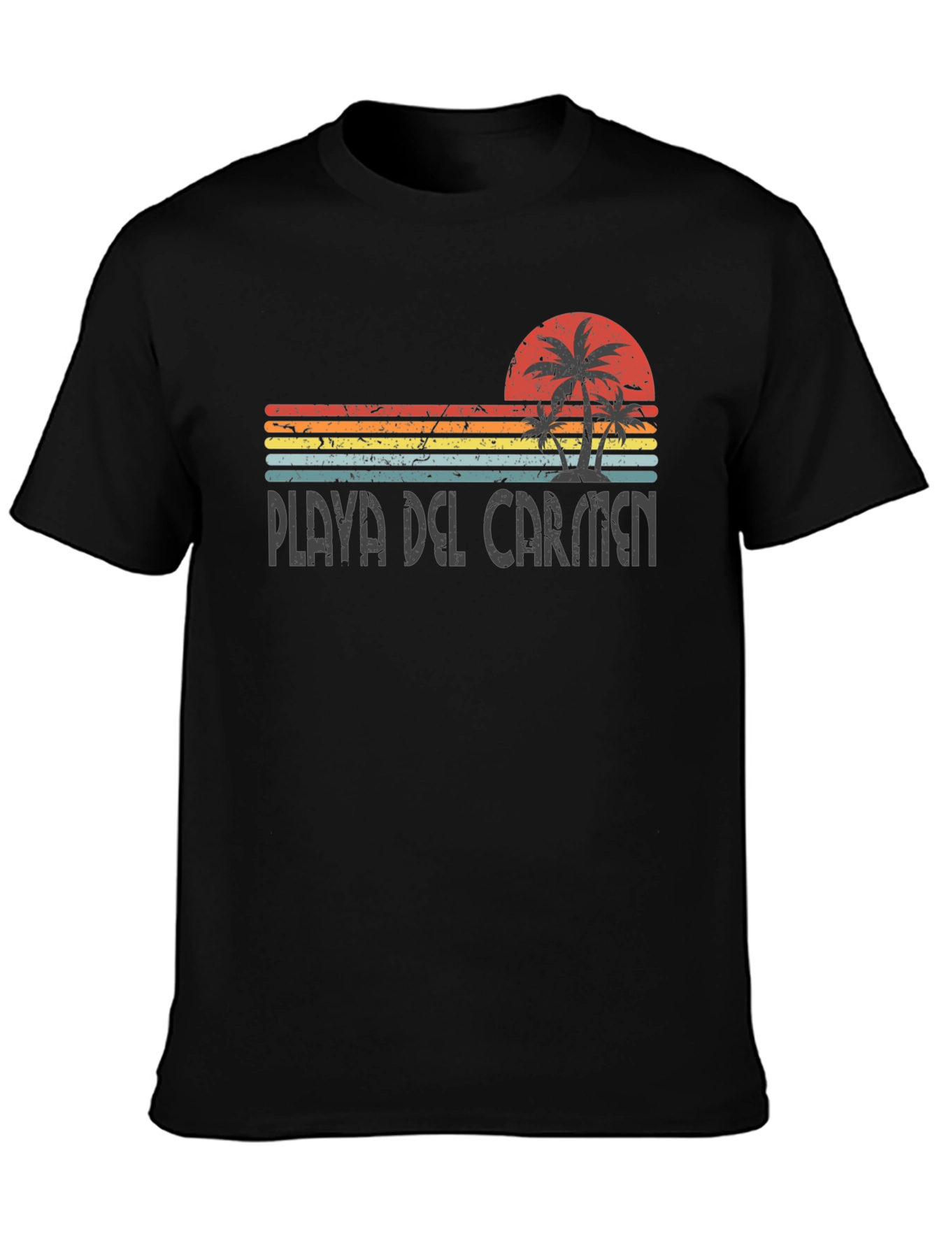 Playa Del Carmen Retro T-Shirt Palm Tree Sunset Tee