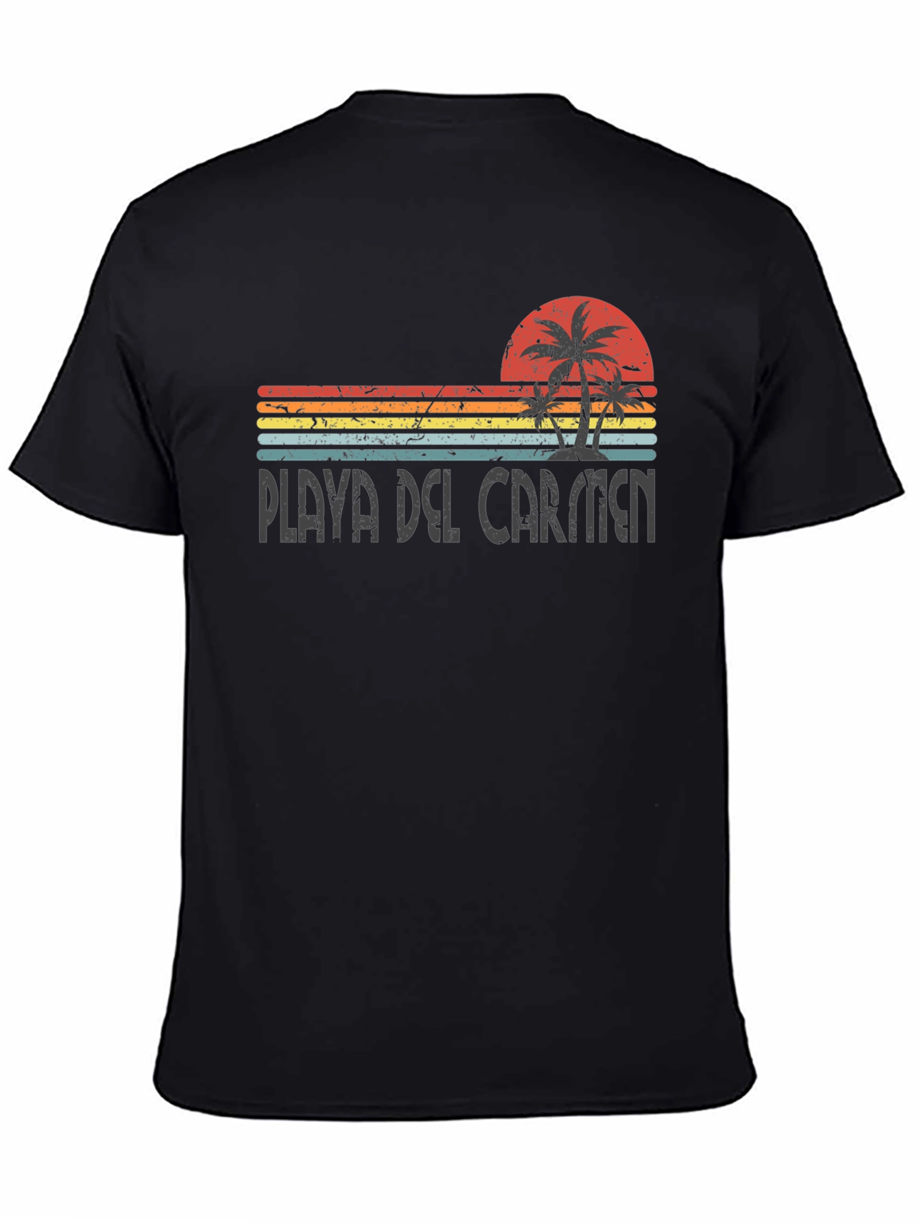 Playa Del Carmen Retro T-Shirt Palm Tree Sunset Tee