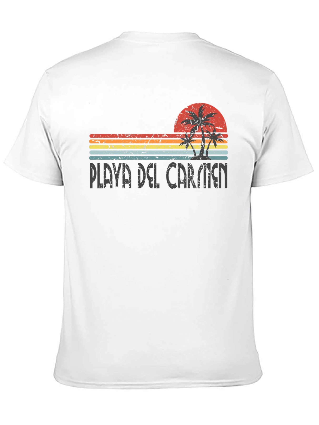 Playa Del Carmen Retro T-Shirt Palm Tree Sunset Tee
