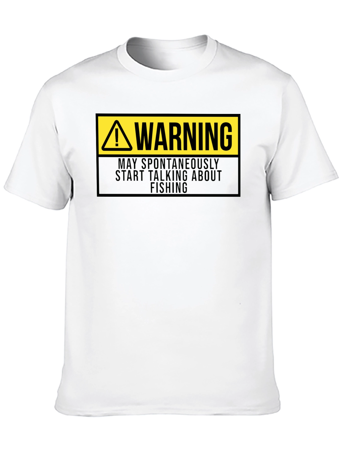 Warning May Spontaneously Talk About Fishing Black T-Shirt