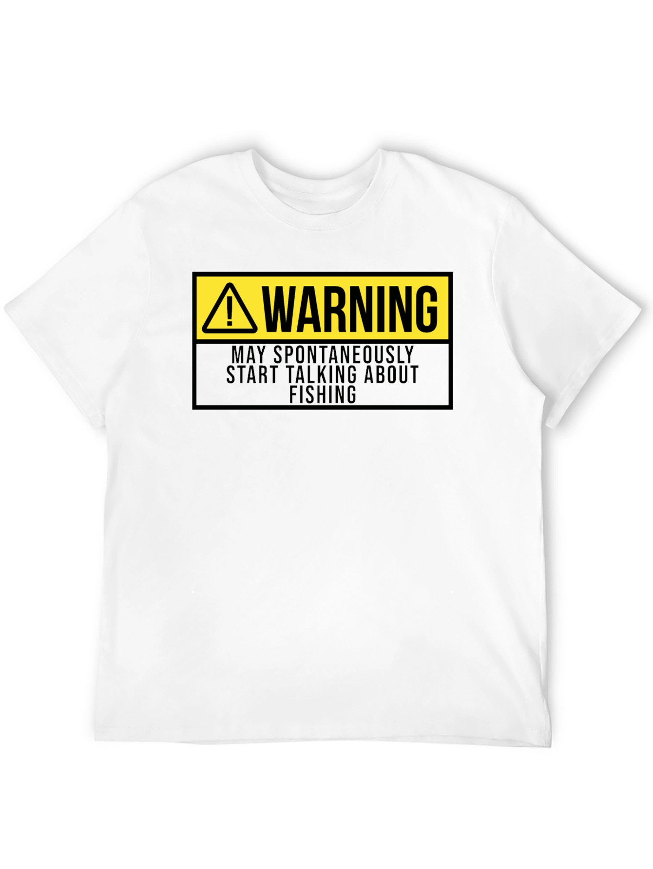 Warning May Spontaneously Talk About Fishing Black T-Shirt