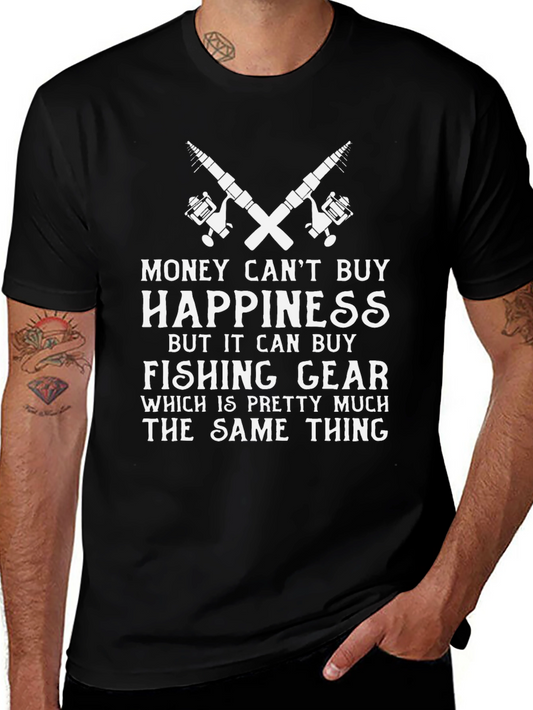 Money Cant Buy Happiness Fishing T-Shirt