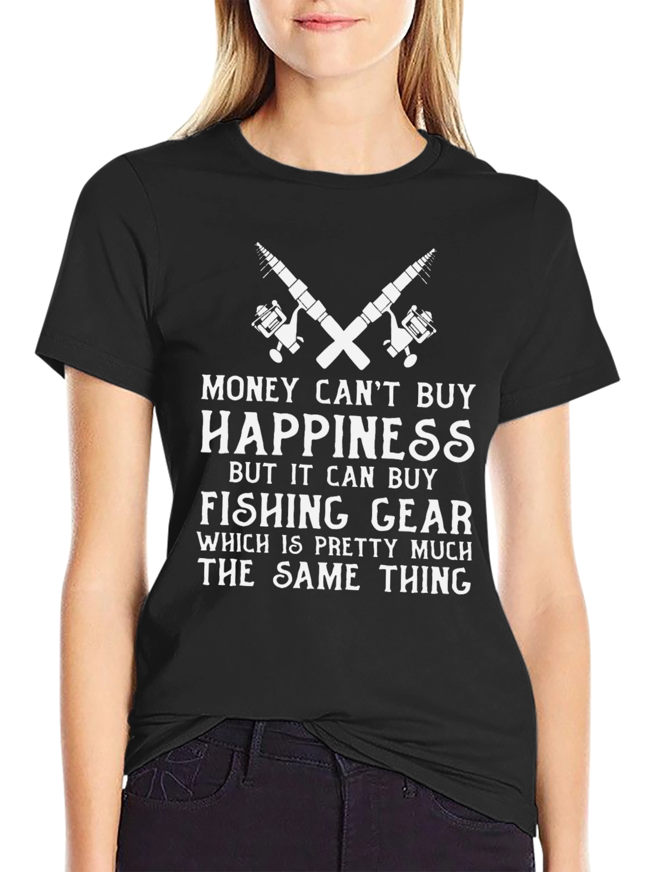 Money Cant Buy Happiness Fishing T-Shirt