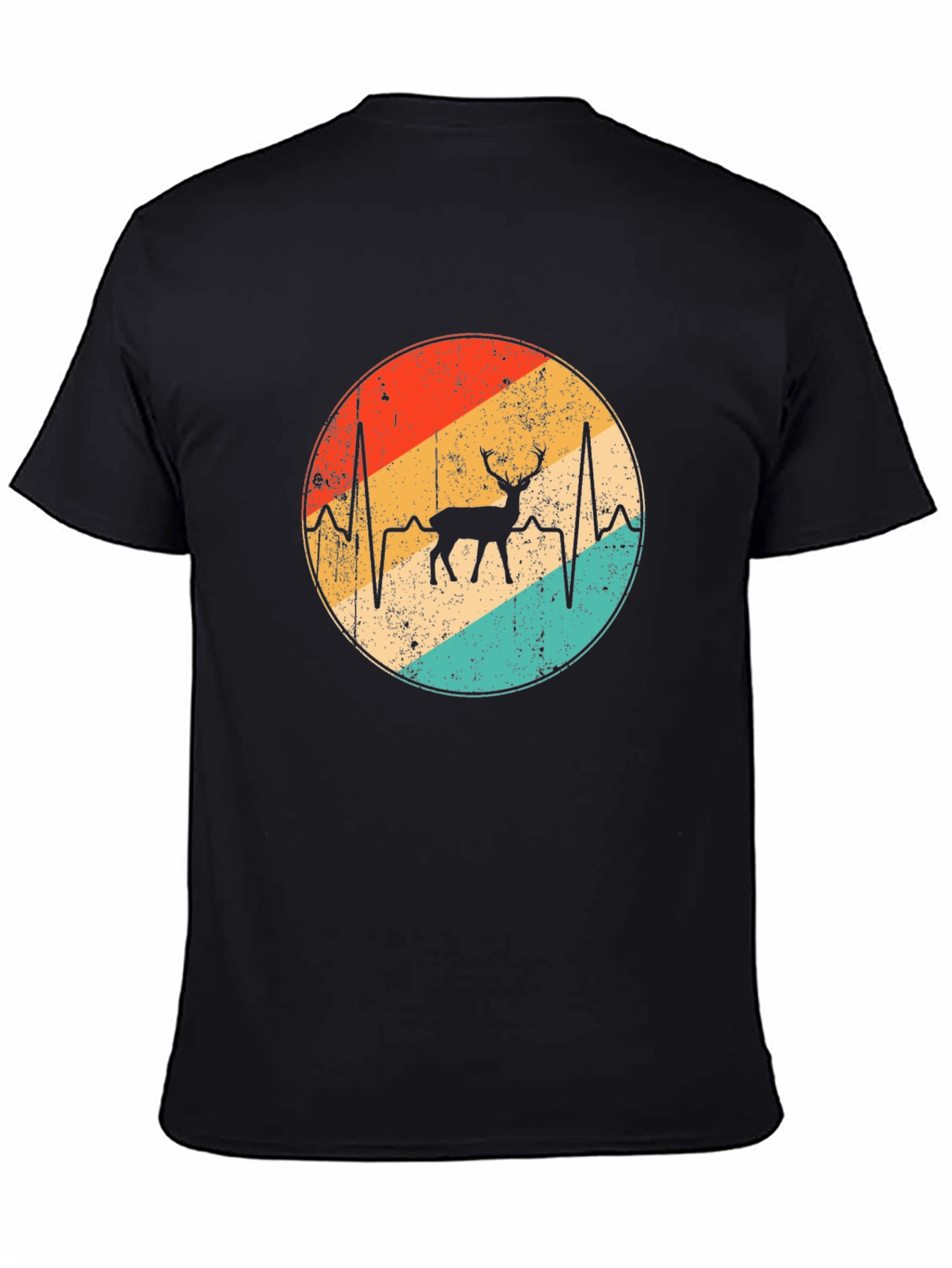 Retro Deer Heartbeat Graphic Tee