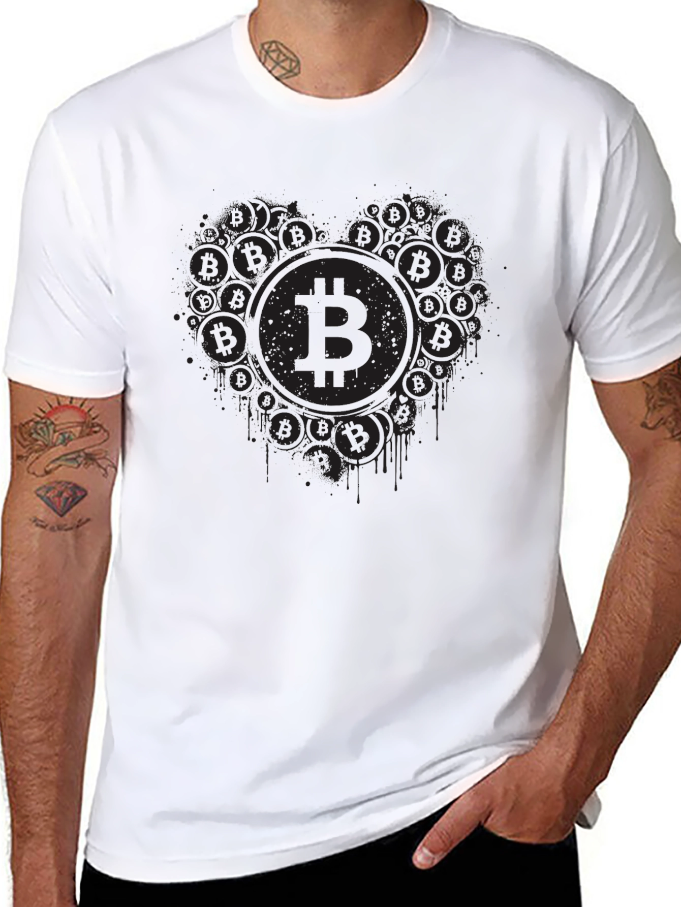 Bitcoin Heart Graphic Tee - Crypto Lovers T-Shirt
