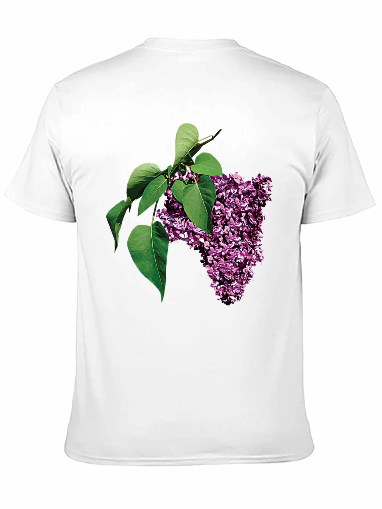 Lilac Blossom Graphic Tee - Black Cotton Casual Wear