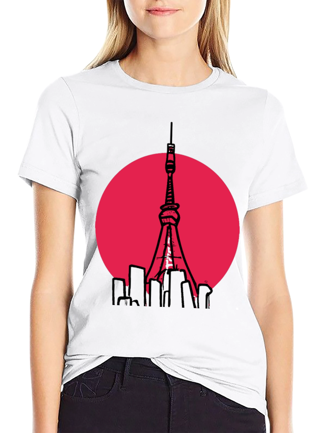 Tokyo Tower Graphic T-Shirt - Trendy Cityscape Tee