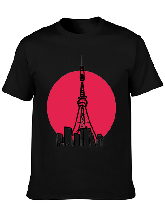 Tokyo Tower Graphic T-Shirt - Trendy Cityscape Tee