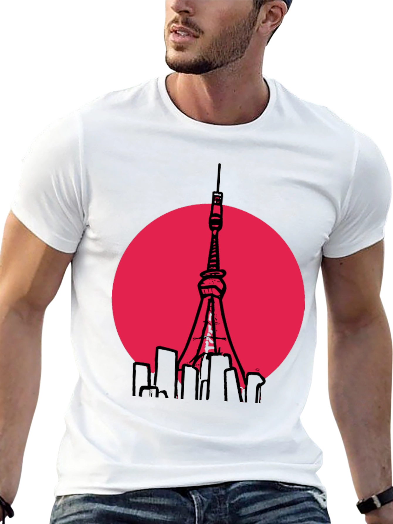 Tokyo Tower Graphic T-Shirt - Trendy Cityscape Tee