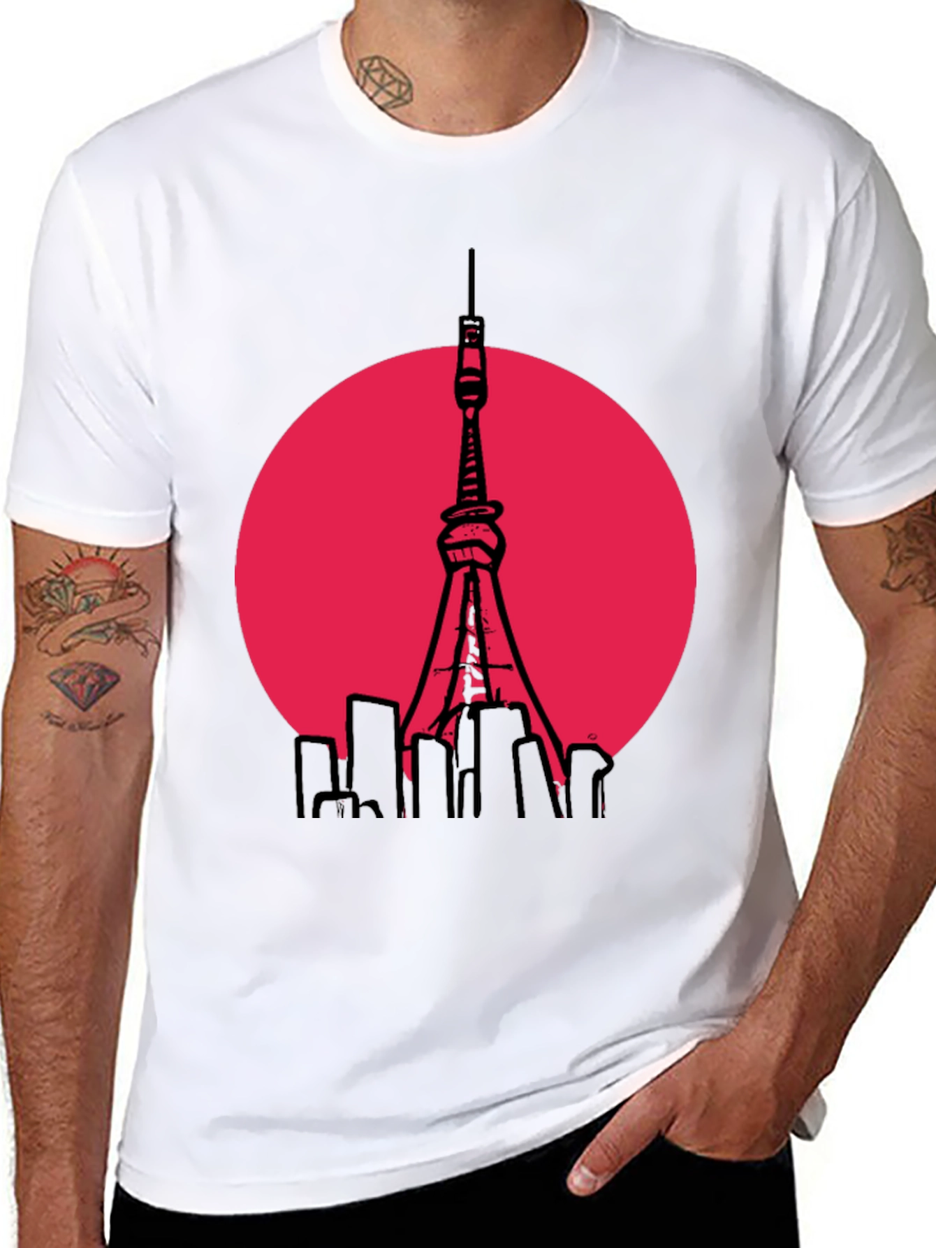 Tokyo Tower Graphic T-Shirt - Trendy Cityscape Tee