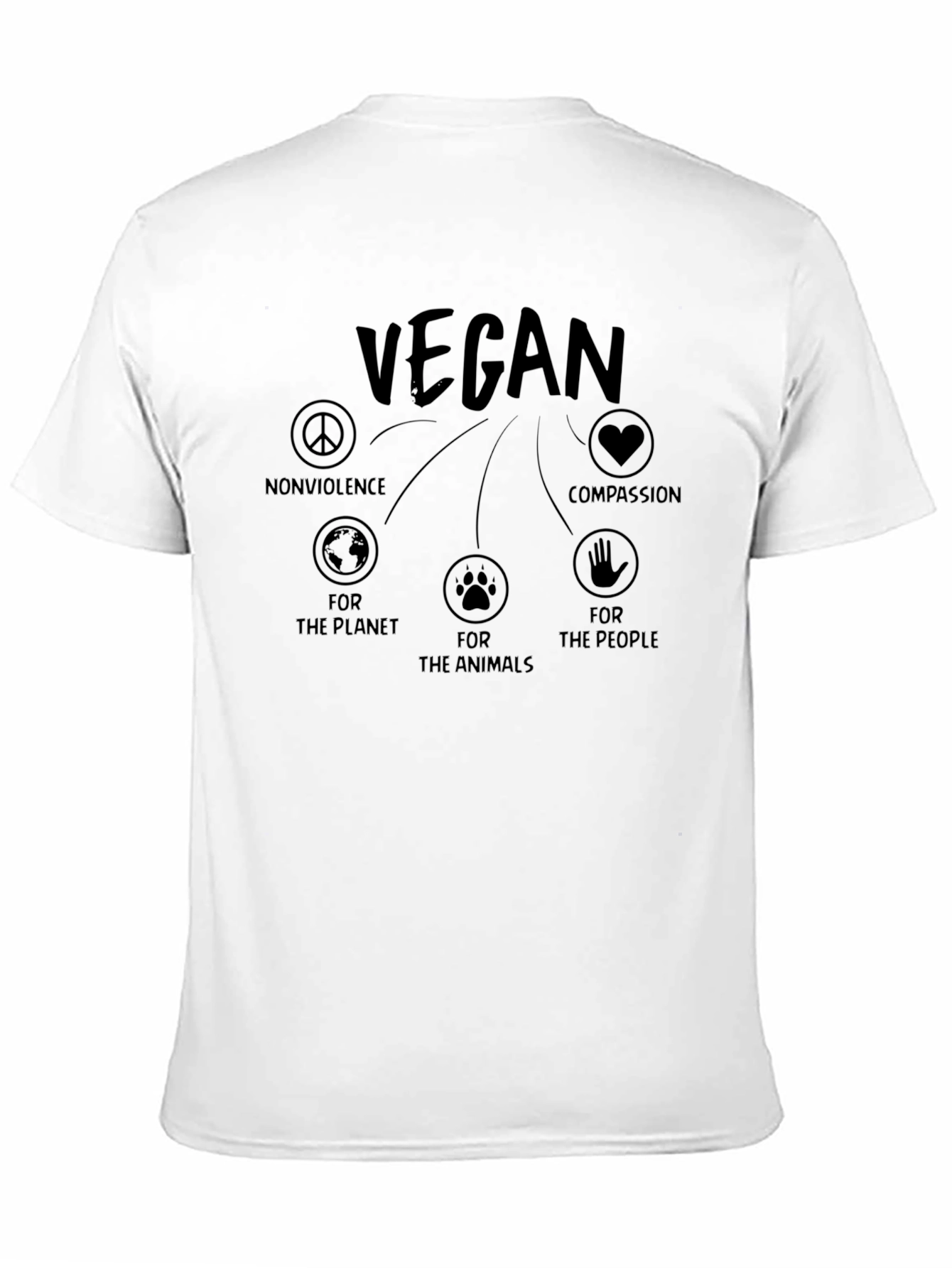 Vegan Values T-Shirt - Nonviolence Planet Animals People