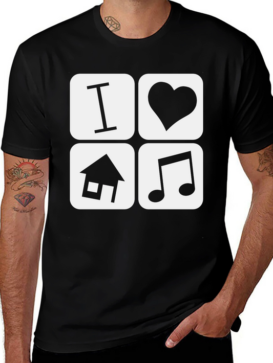 I Love House Music Graphic T-Shirt