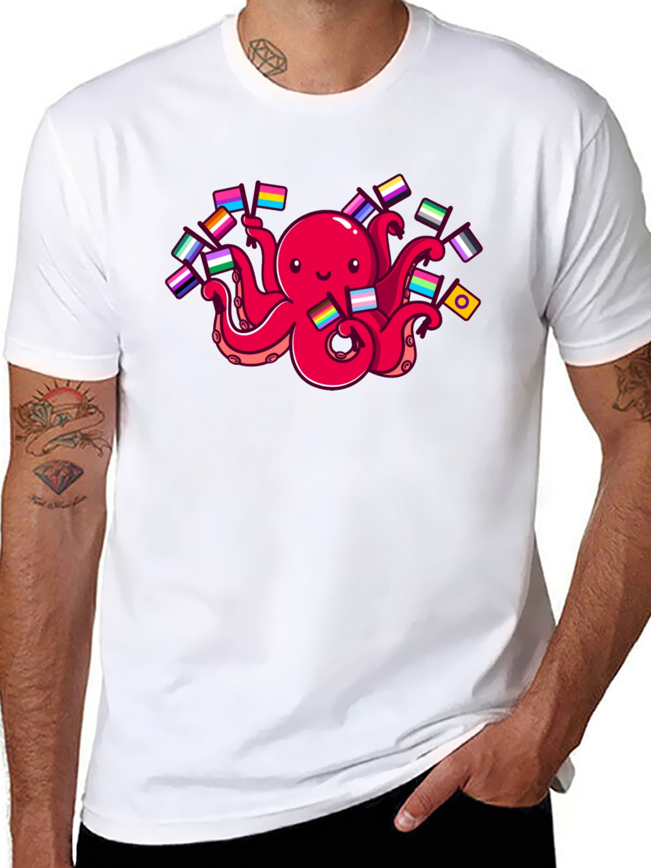 Pride Octopus Black T-Shirt
