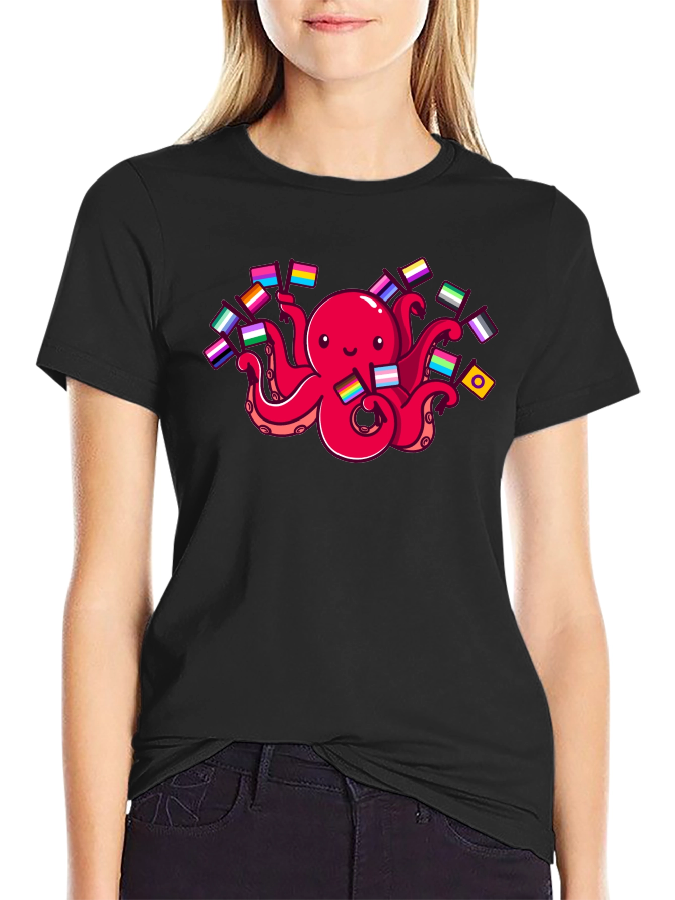 Pride Octopus Black T-Shirt