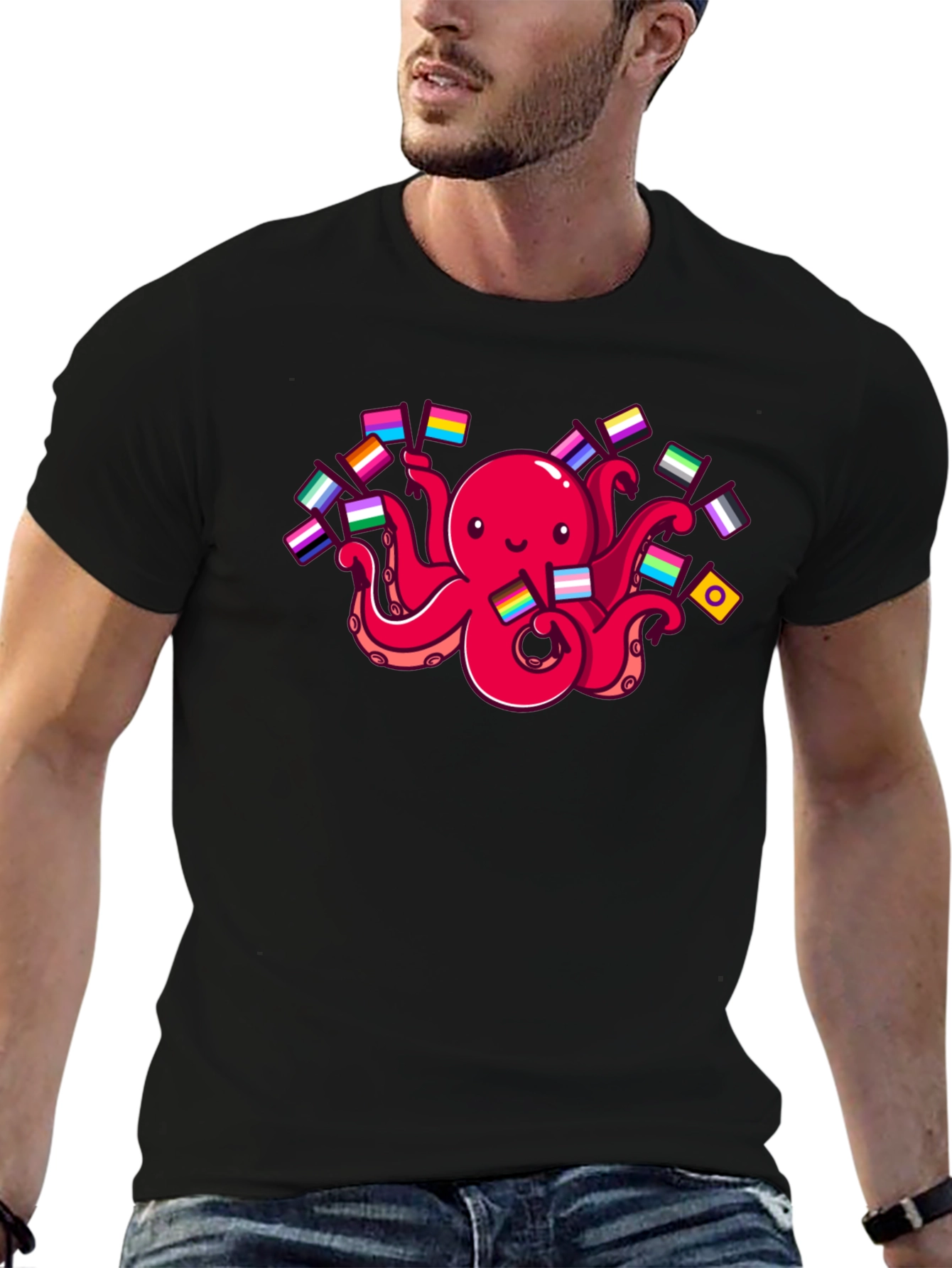 Pride Octopus Black T-Shirt