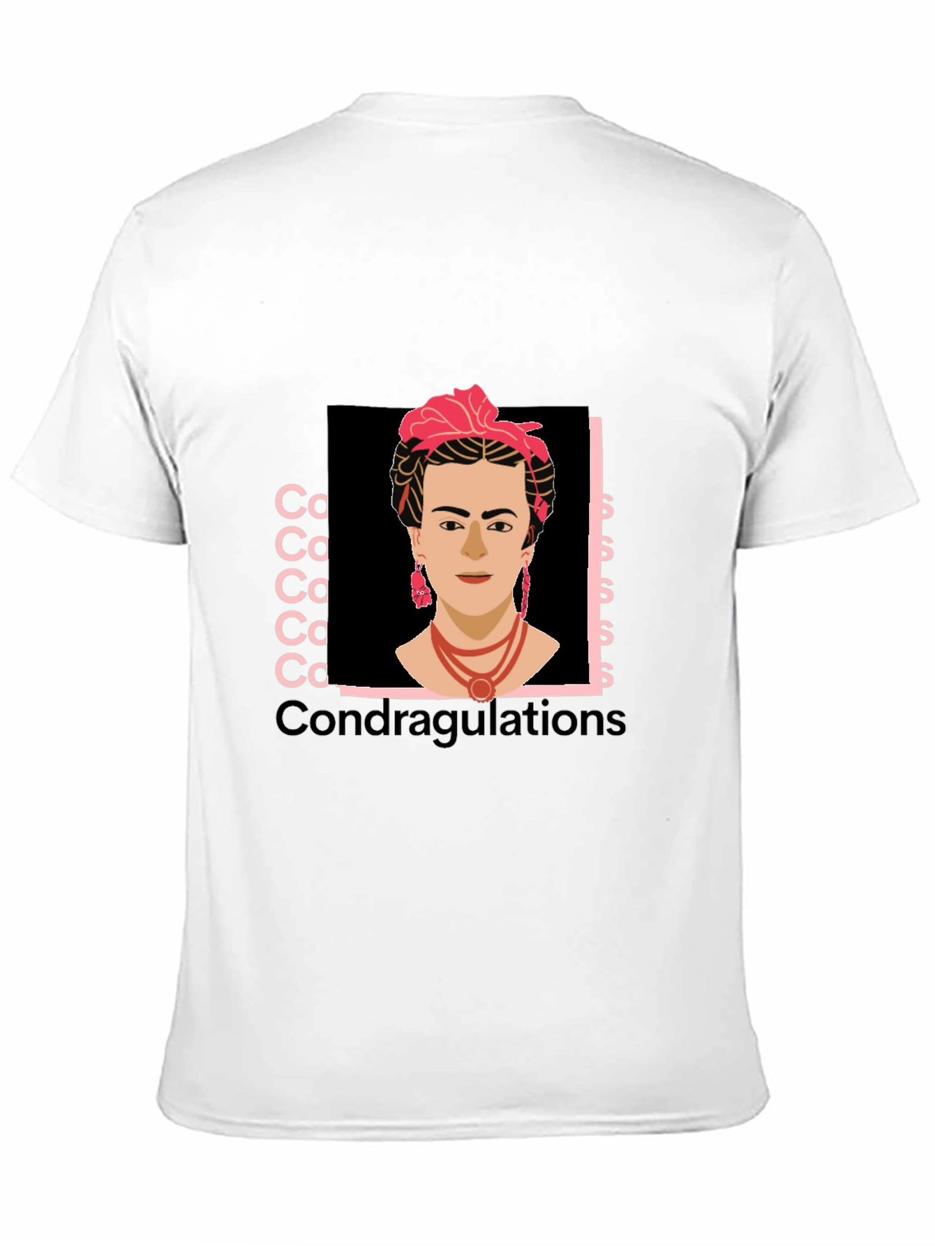 Frida Kahlo Condragulations Black T-Shirt