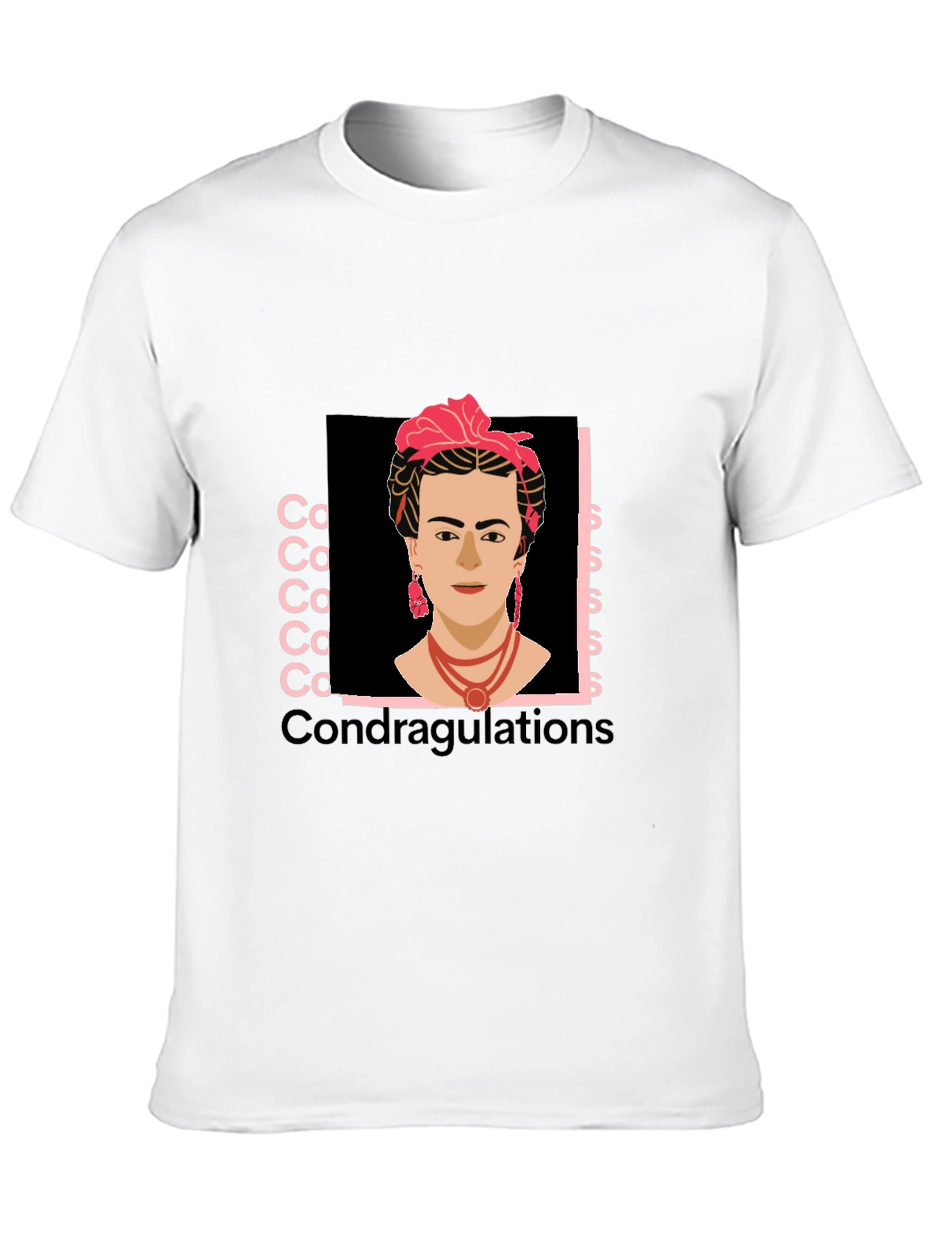 Frida Kahlo Condragulations Black T-Shirt
