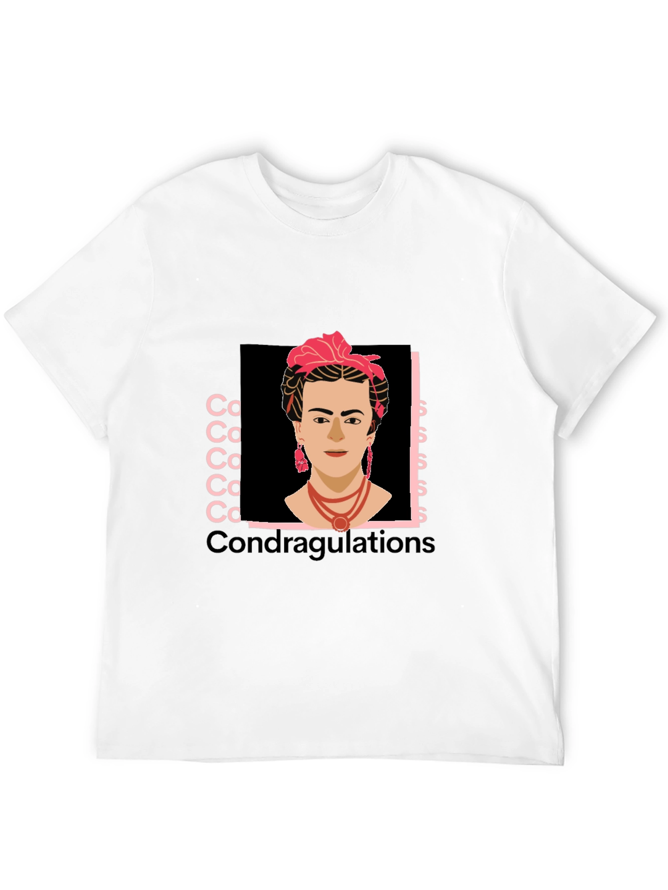 Frida Kahlo Condragulations Black T-Shirt