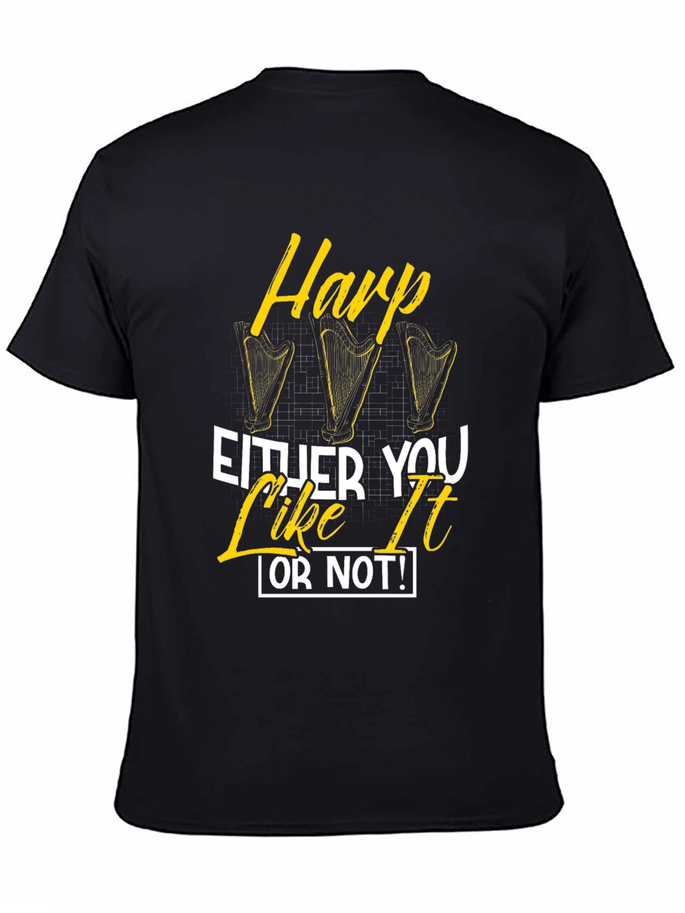 Harp Like It Or Not Black Graphic Tee